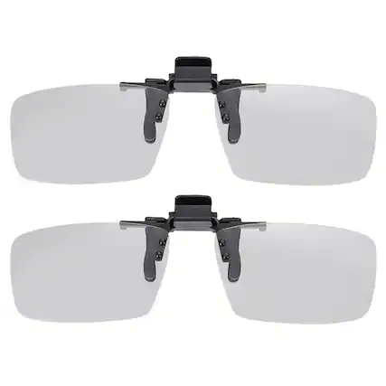 Front. Unique Bargains - 2pcs Polarized Clip-on 3D Glasses, Passive Circular 3D Viewing Glasses Frame for Anaglyph Movies Theater Games TV - Black.