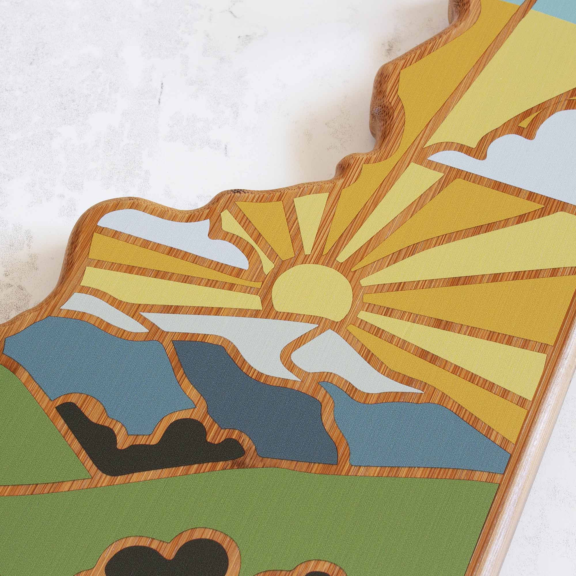 Alt View 1. Totally Bamboo - New Hampshire Cutting Board with Artwork by Summer Stokes.