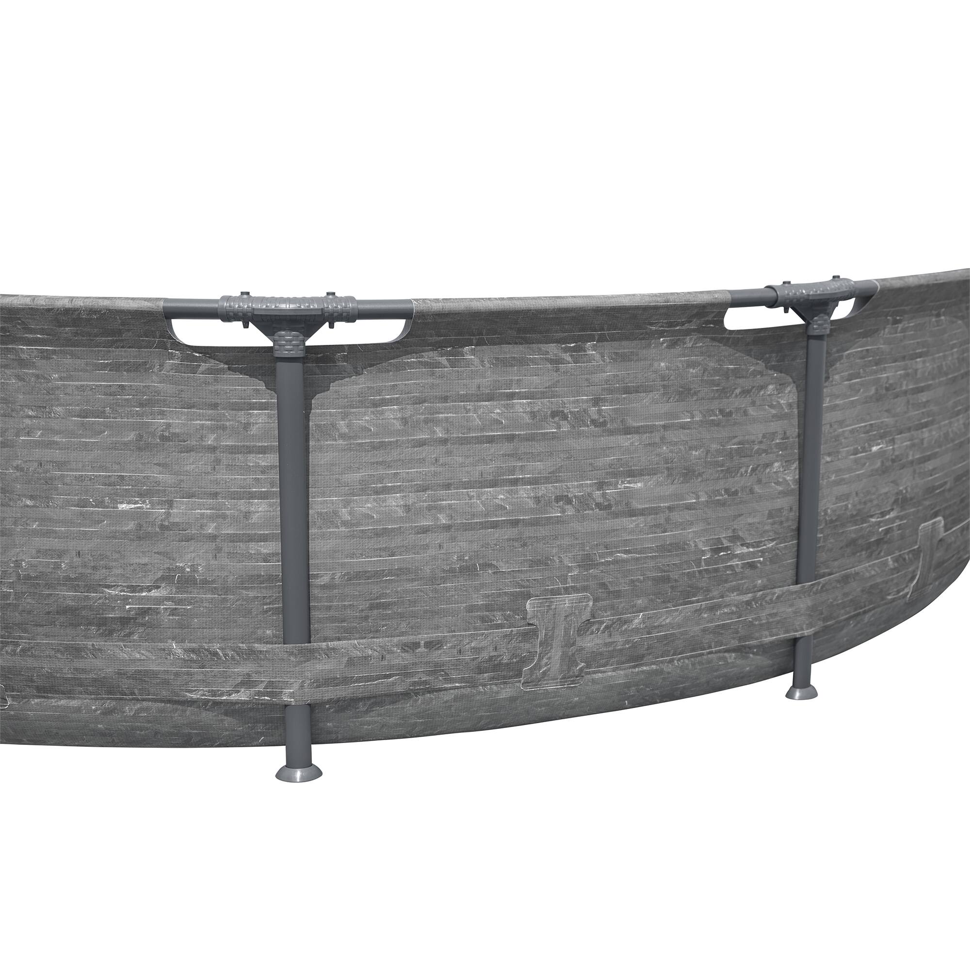 Alt View 8. Bestway - Bestway Steel Pro MAX 12' x 30" Above Ground Outdoor Swimming Pool Set, Gray - Gray Stack Stone Print.