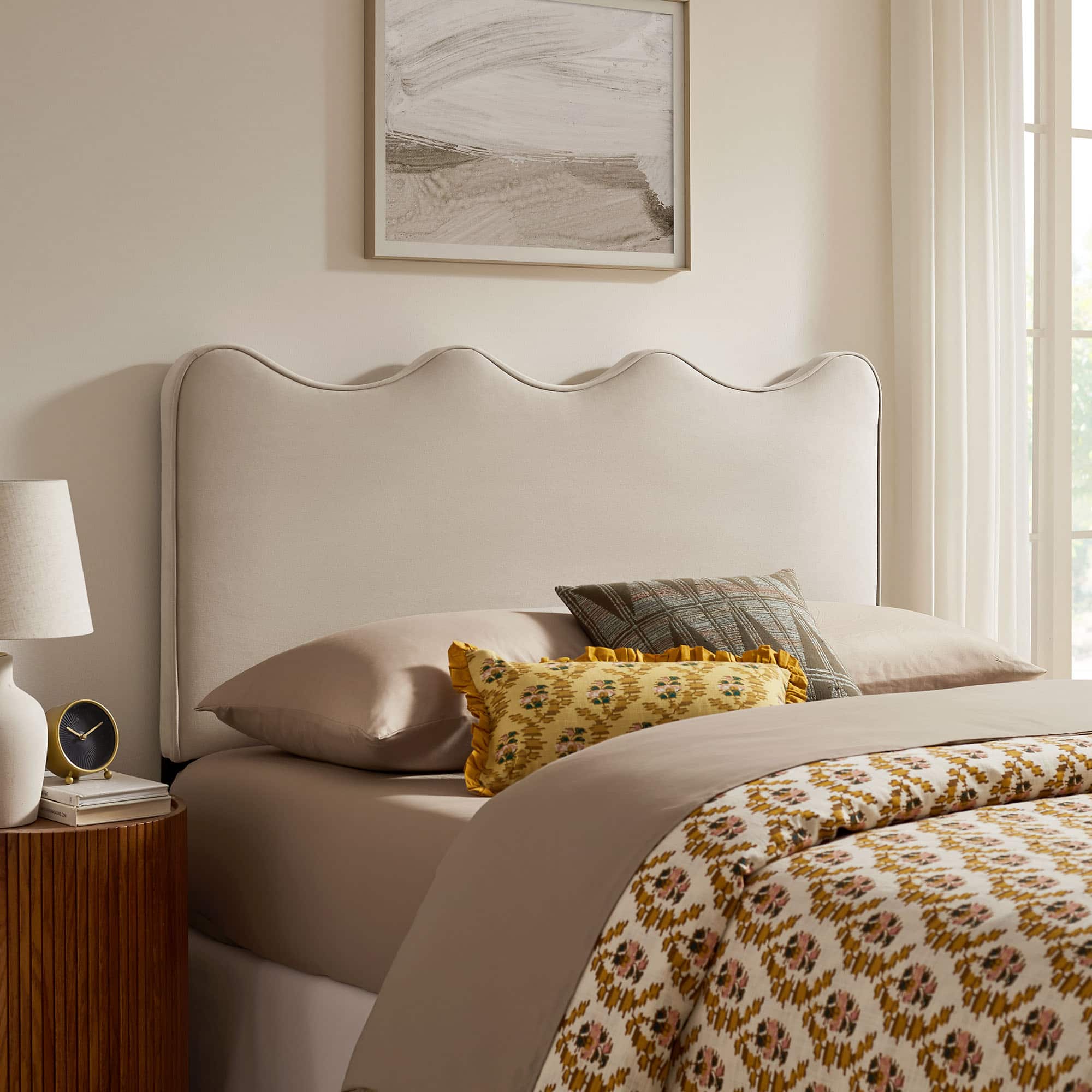 Athena Upholstered Headboard by Modway - Almond price history on PriceWatchPro