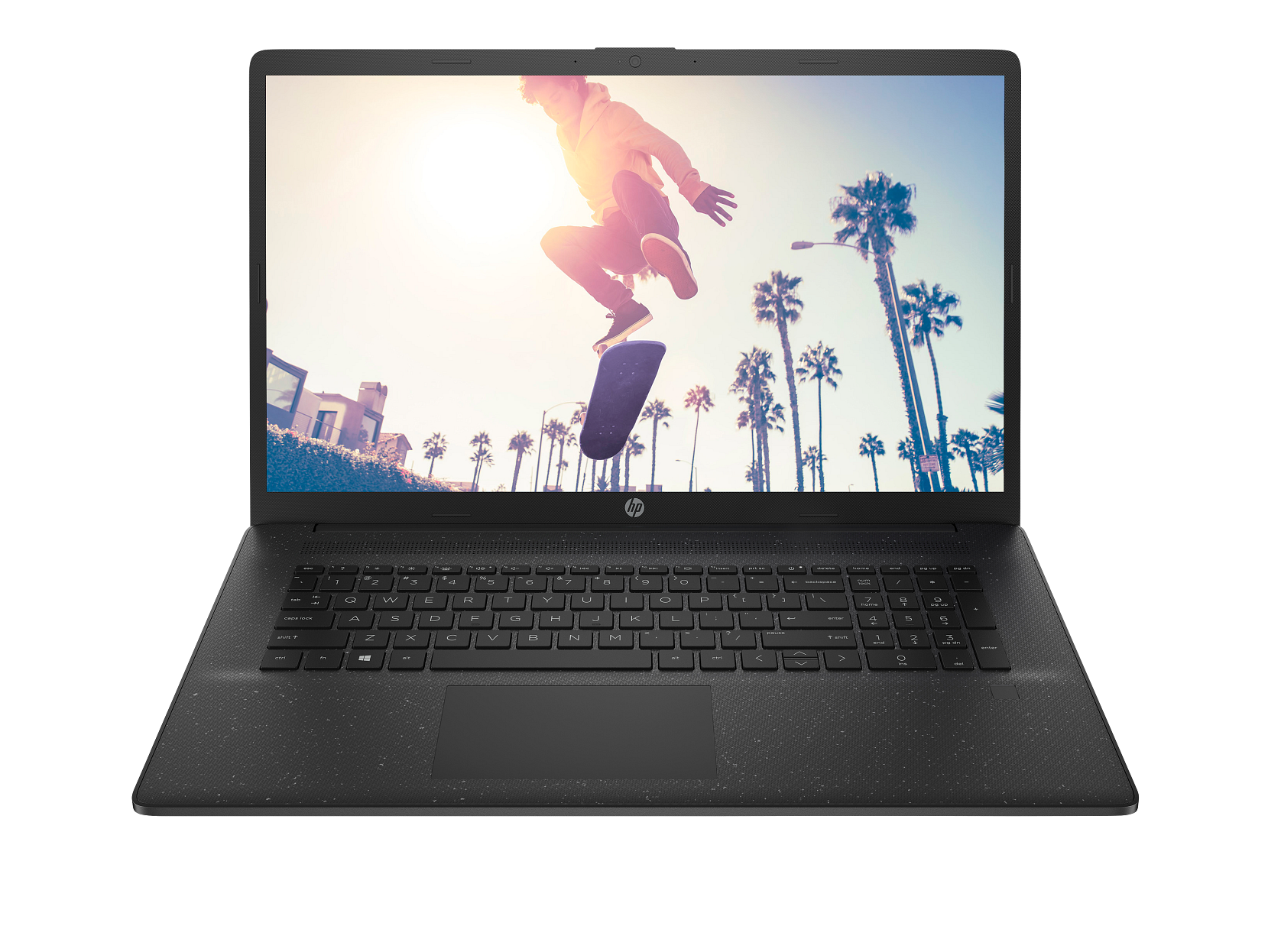 Front. HP - HP Essential Laptop Computer 17.3" HD+ Intel Core i7 8 GB memory; 512 GB SSD - Jet black.