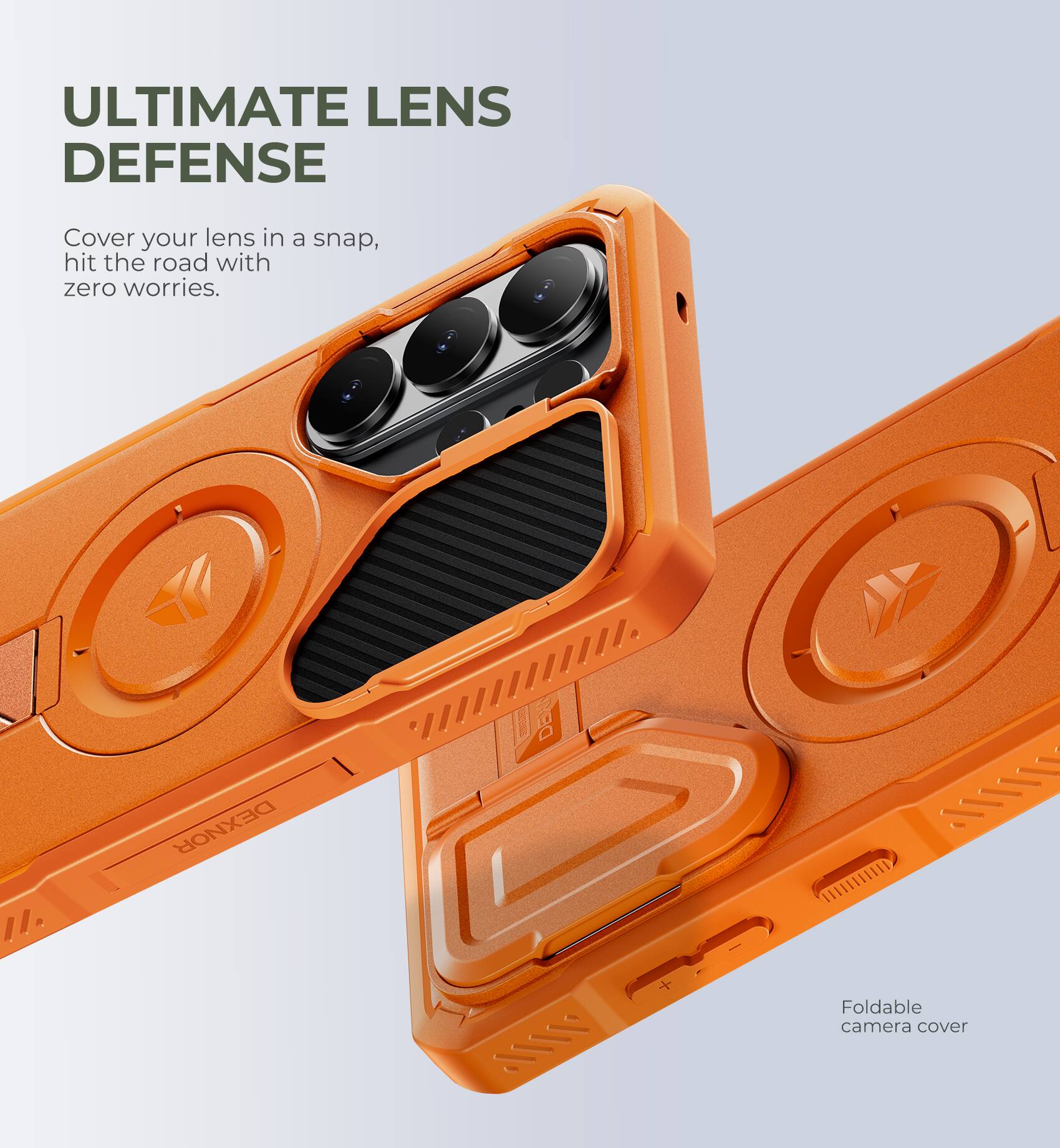 ULTIMATE LENS DEFENSE

Cover your lens in a snap, hit the road with zero worries.

DEXNOR DEXI

Foldable camera cover