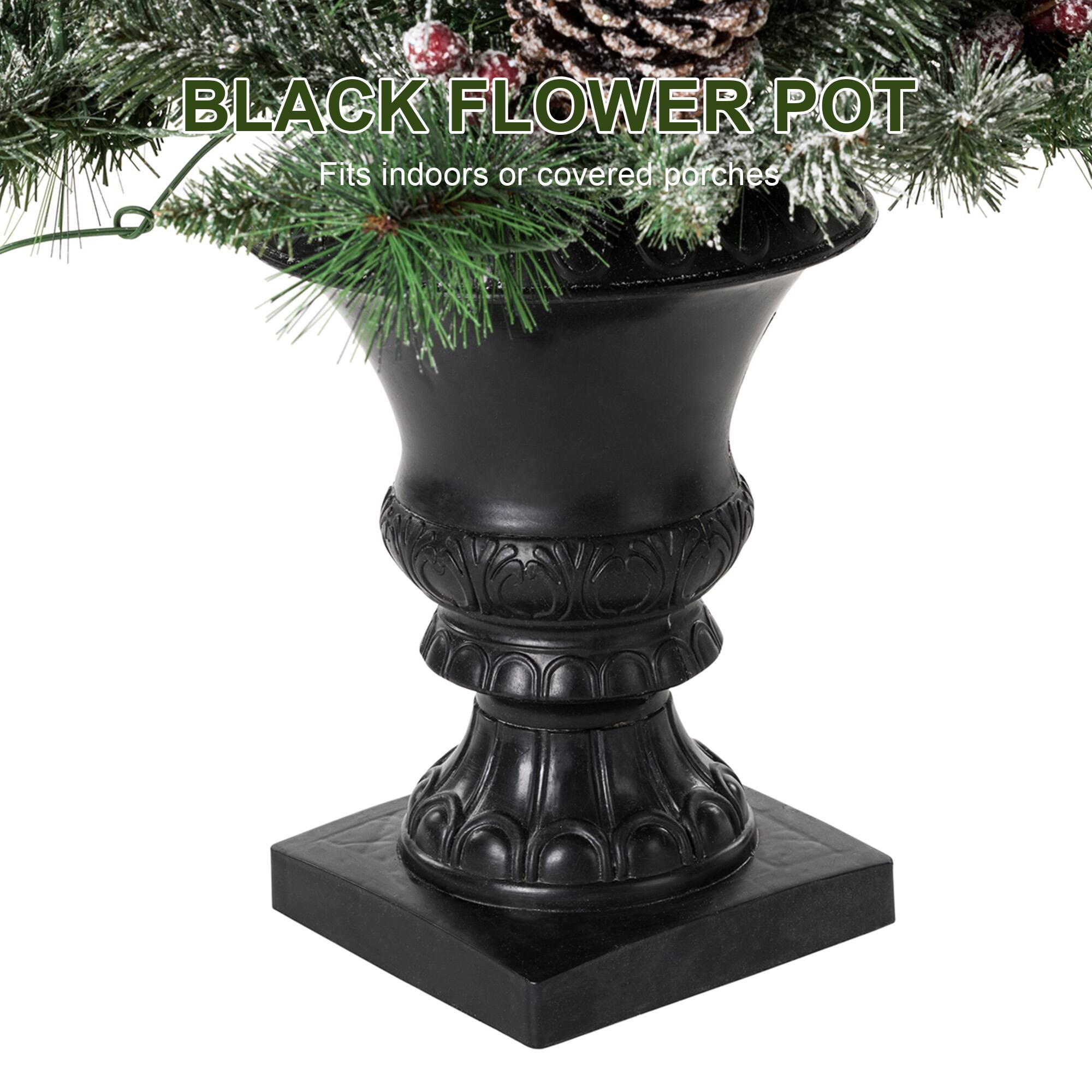 BLACK FLOWER POT  
Fits indoors or covered porches