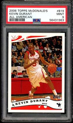 Kevin Durant Rookie Card 2006 Topps McDonald's All American #B19 PSA 9