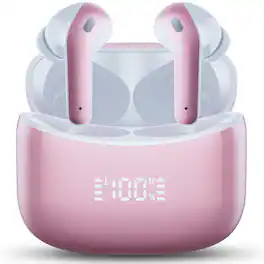 VEAT00L - VEATOOL X15 Wireless Earbuds Bluetooth 5.3 Headphones,72H Hi-Fi Stereo Deep Bass Earphones with Noise Cancelling Mic - 粉色