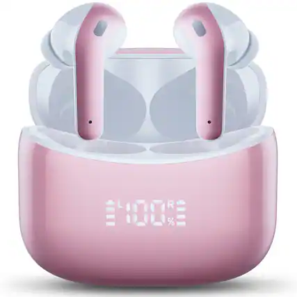 Front. VEAT00L - VEATOOL X15 Wireless Earbuds Bluetooth 5.3 Headphones,72H Hi-Fi Stereo Deep Bass Earphones with Noise Cancelling Mic - 粉色.