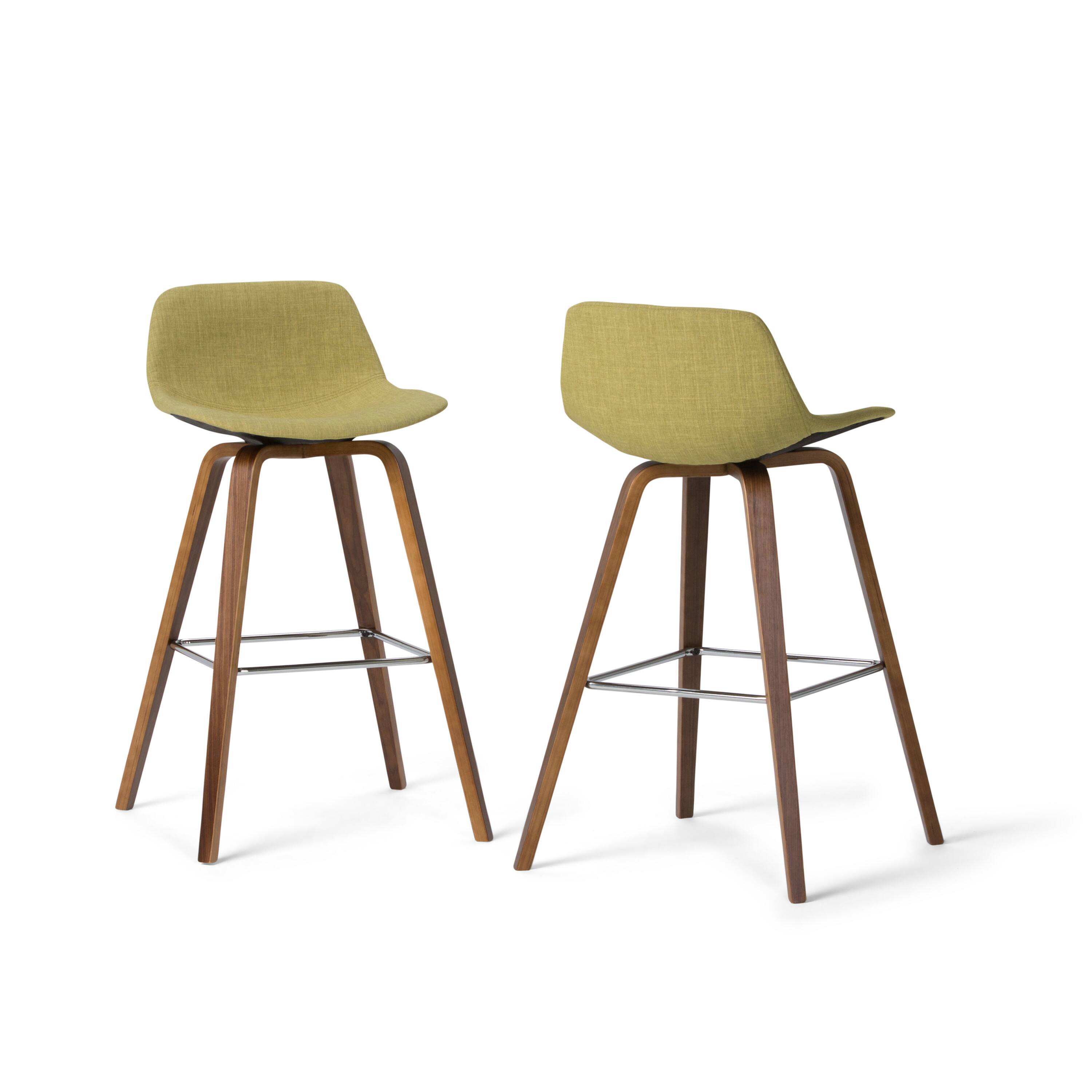Angle. Simpli Home - Randolph Bentwood Counter Height Stool (Set of 2) - Acid Green.