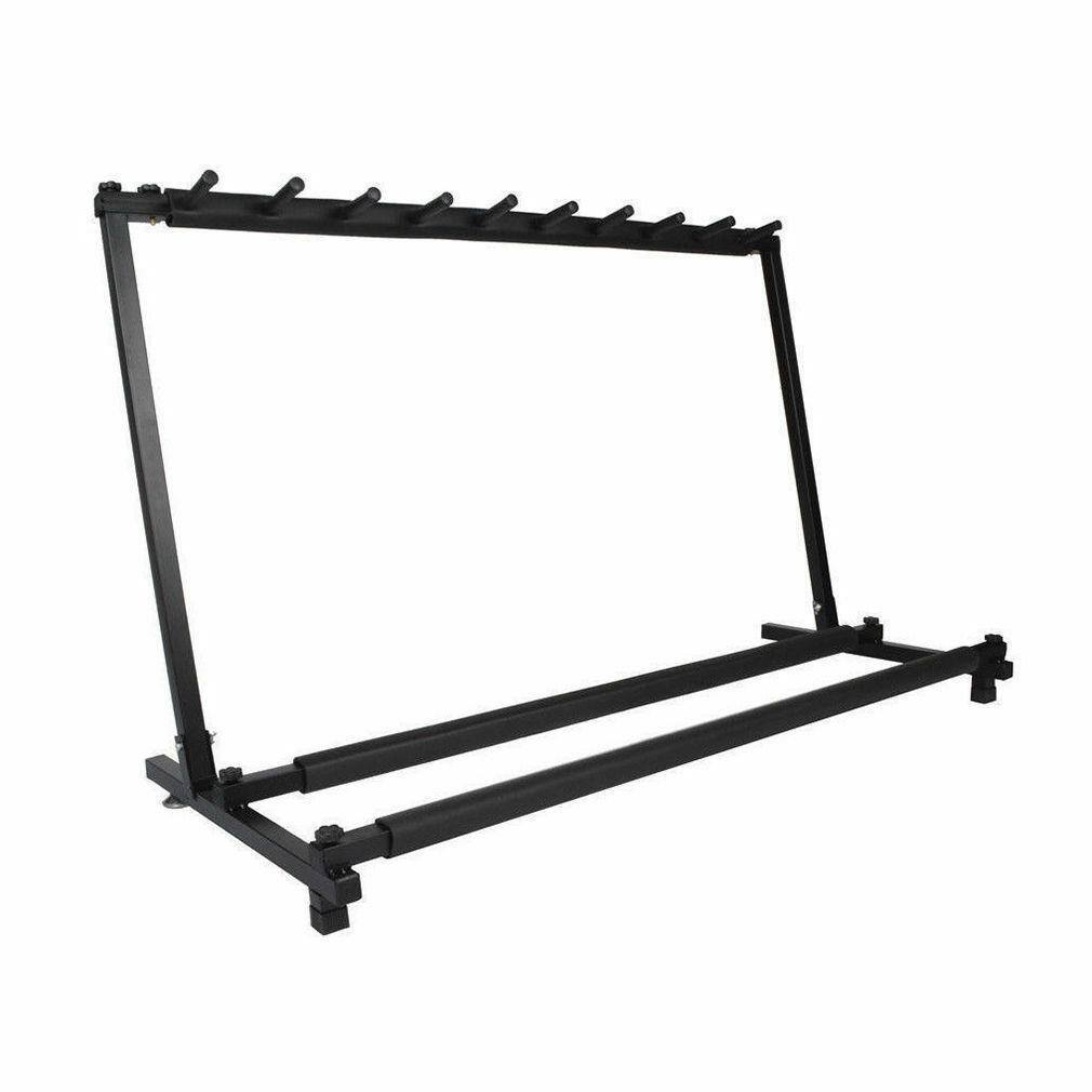 Front. Winado - Guitar Stand 9 Holder Guitar Folding Stand Rack Band Stage Bass Acoustic Guitar.