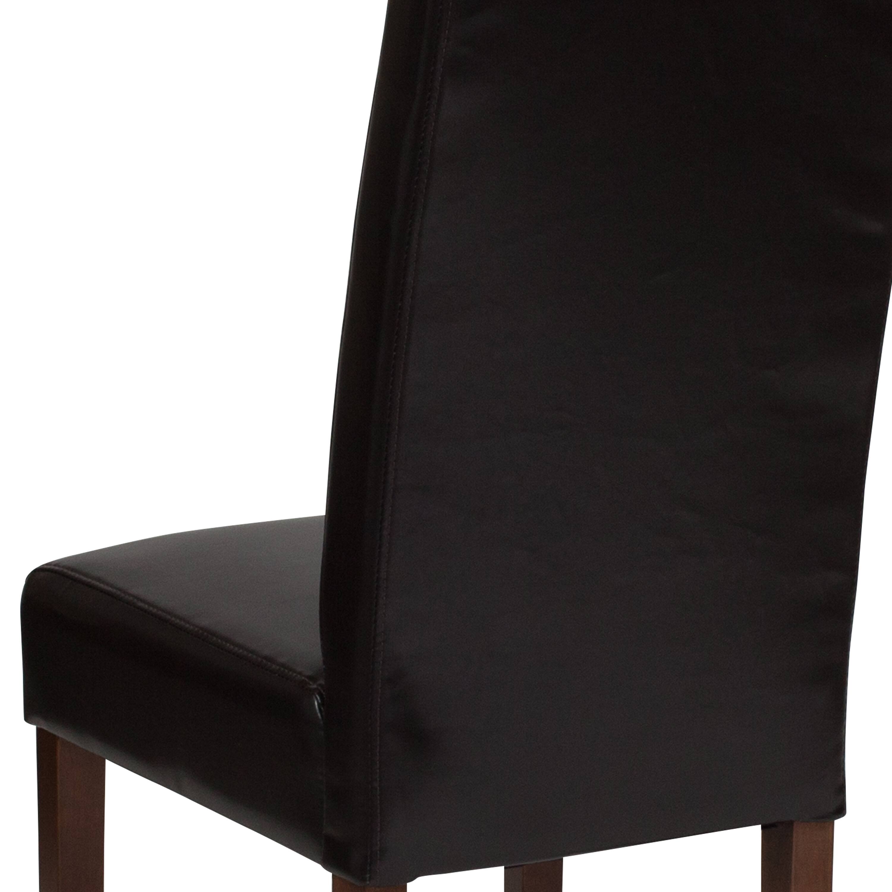 Alt View 16. Alamont Home - Greenwich Series Upholstered Panel Back Mid-Century Parsons Dining Chairs - Brown LeatherSoft.