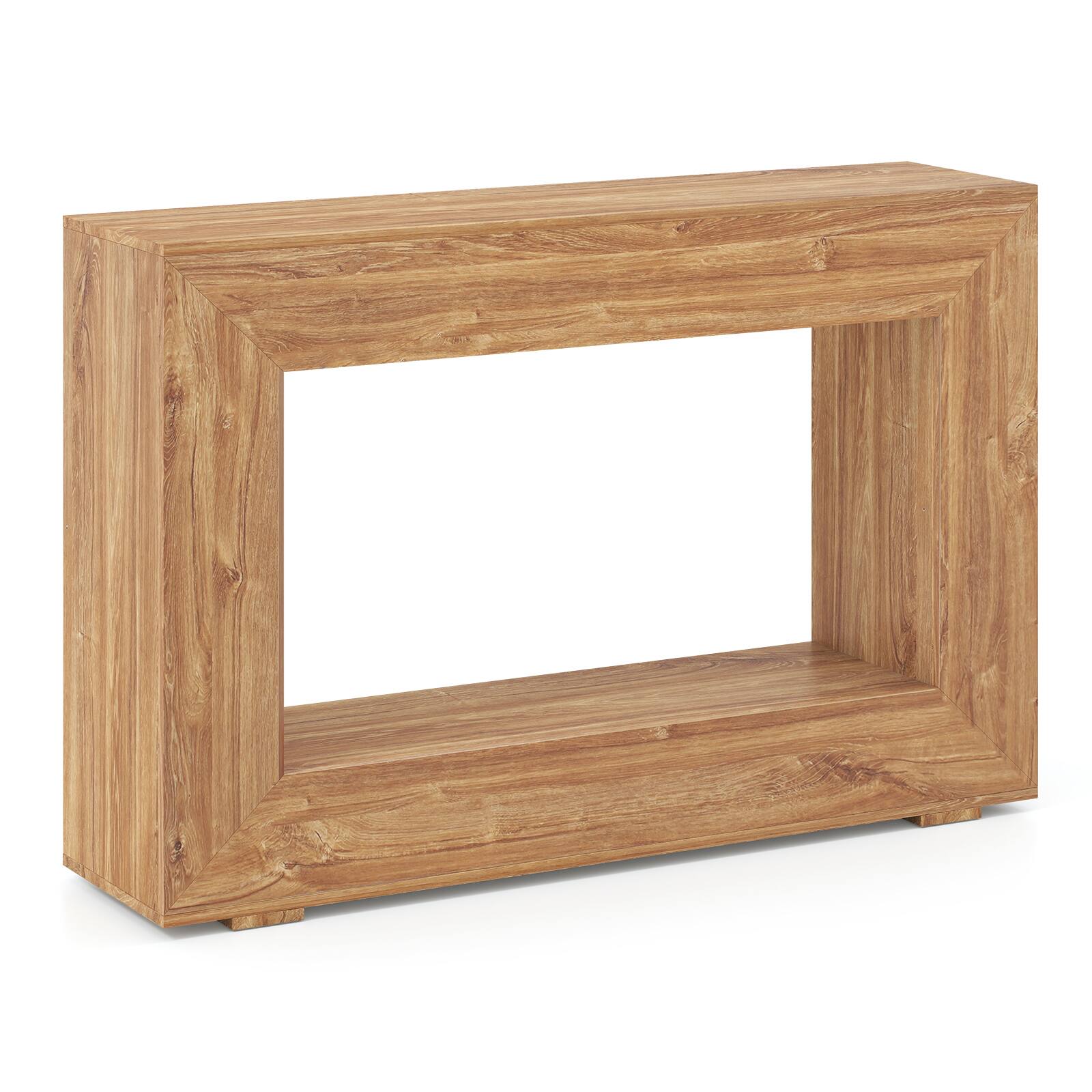 Alt View 9. Costway - Costway 47" Farmhouse Console Table 2-Tier Sofa Table Behind Couch with Open Storage Shelf - Natural.