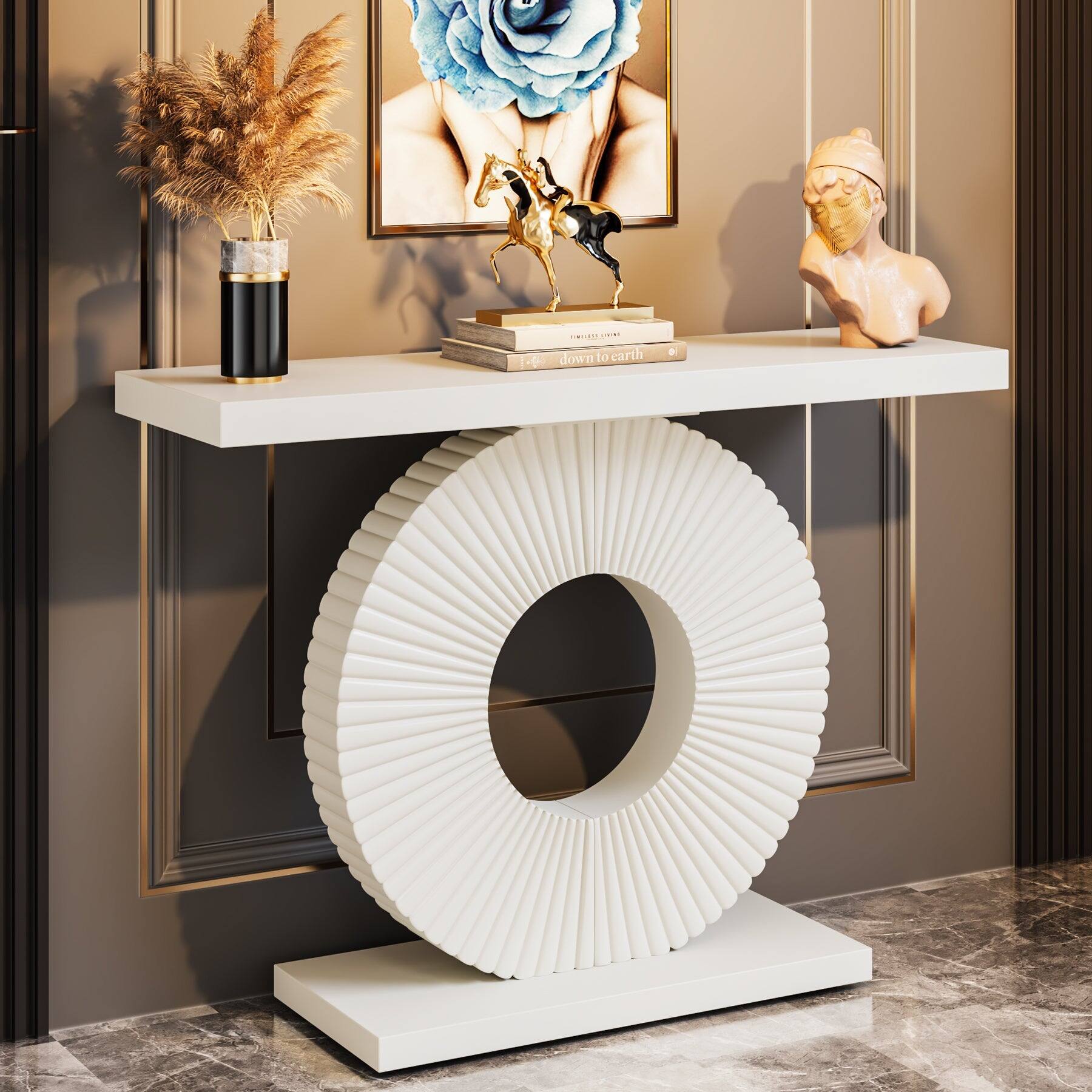 Tribesigns Modern Console Table with Easy Clean Surface and Rectangular ...