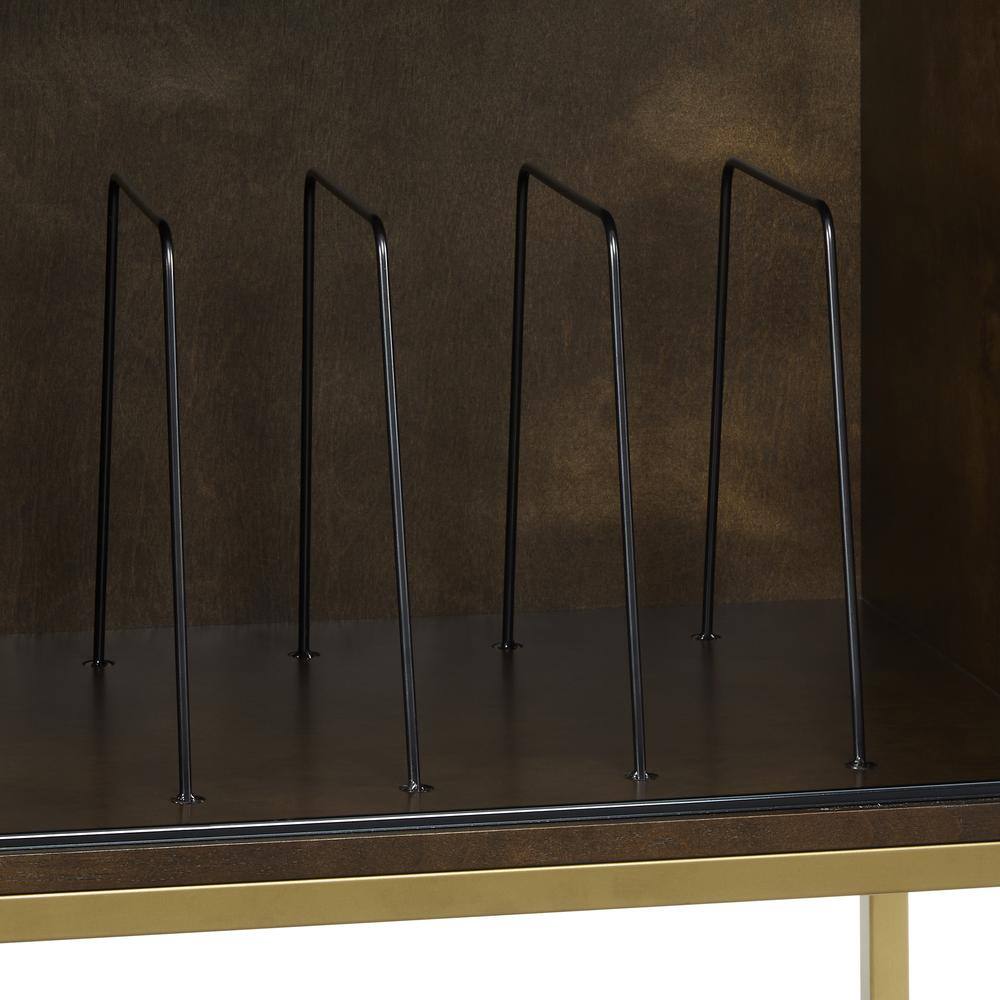 Alt View 6. Crosley Furniture - Byron Record Storage Media Console - Dark Brown.