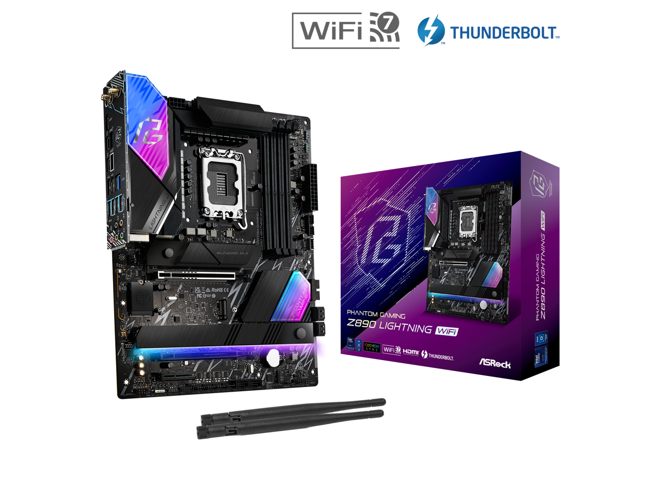ASRock - Z890WiFi Intel LGA1851 ATX Motherboard with Wi-Fi 7 and DDR5