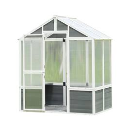 TinyHomie - Wooden Greenhouse Polycarbonate Garden Shed for Plants 76FT x 48FT x 86FT Walk-in Outdoor Plant Gardening Greenhouse