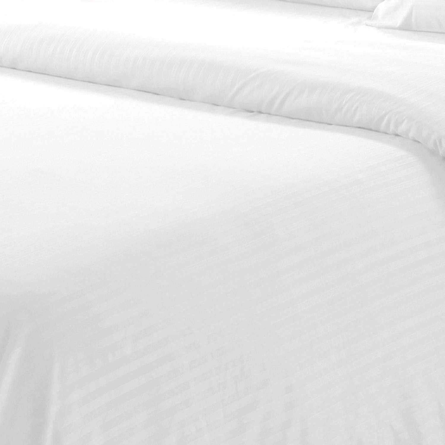 Alt View 3. Plazatex - Plazatex Dobby Stripe Luxurious Ultra Soft Moisture Wicking Solid Color 6 Pieces Sheet Set King White - White.