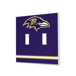 Keyscaper - Baltimore Ravens Stripe Double Toggle Light Switch Plate - Multicolor