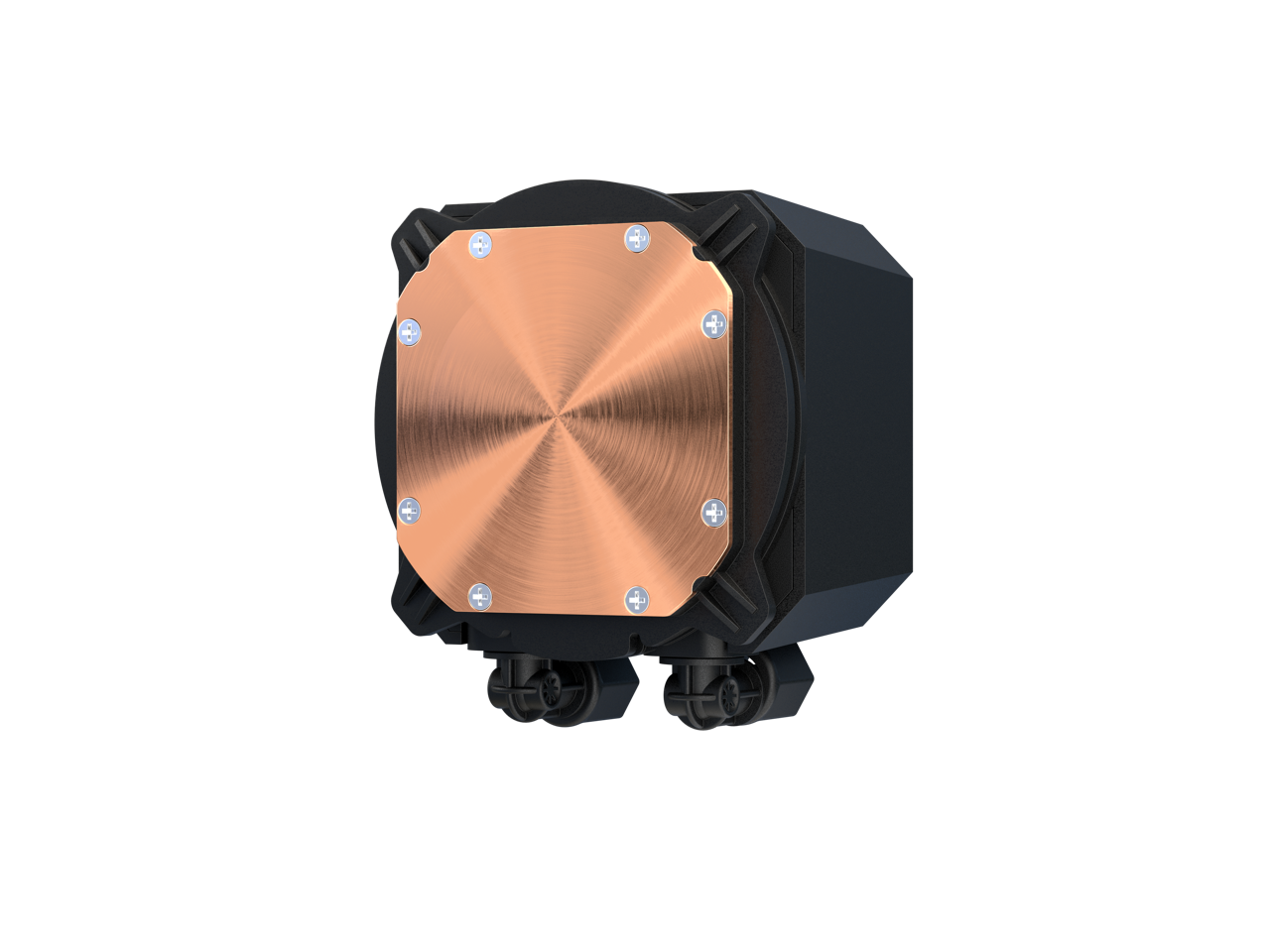 Alt View 9. ASRock - ASRock AIO Pro 240 ARGB 27mm radiator, ARGB waterblock, ARGB Hub-lighting fan, black version - Black.