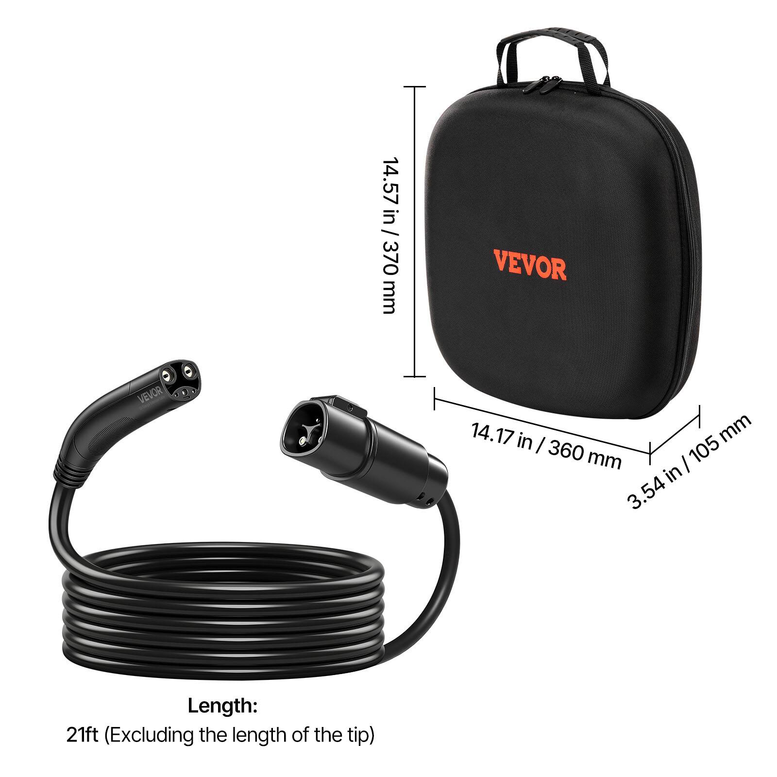 14.57 in / 370 mm  
VEVOR  
14.17 in / 360 mm  
3.54 in / 105 mm  

Length: 21ft (Excluding the length of the tip)