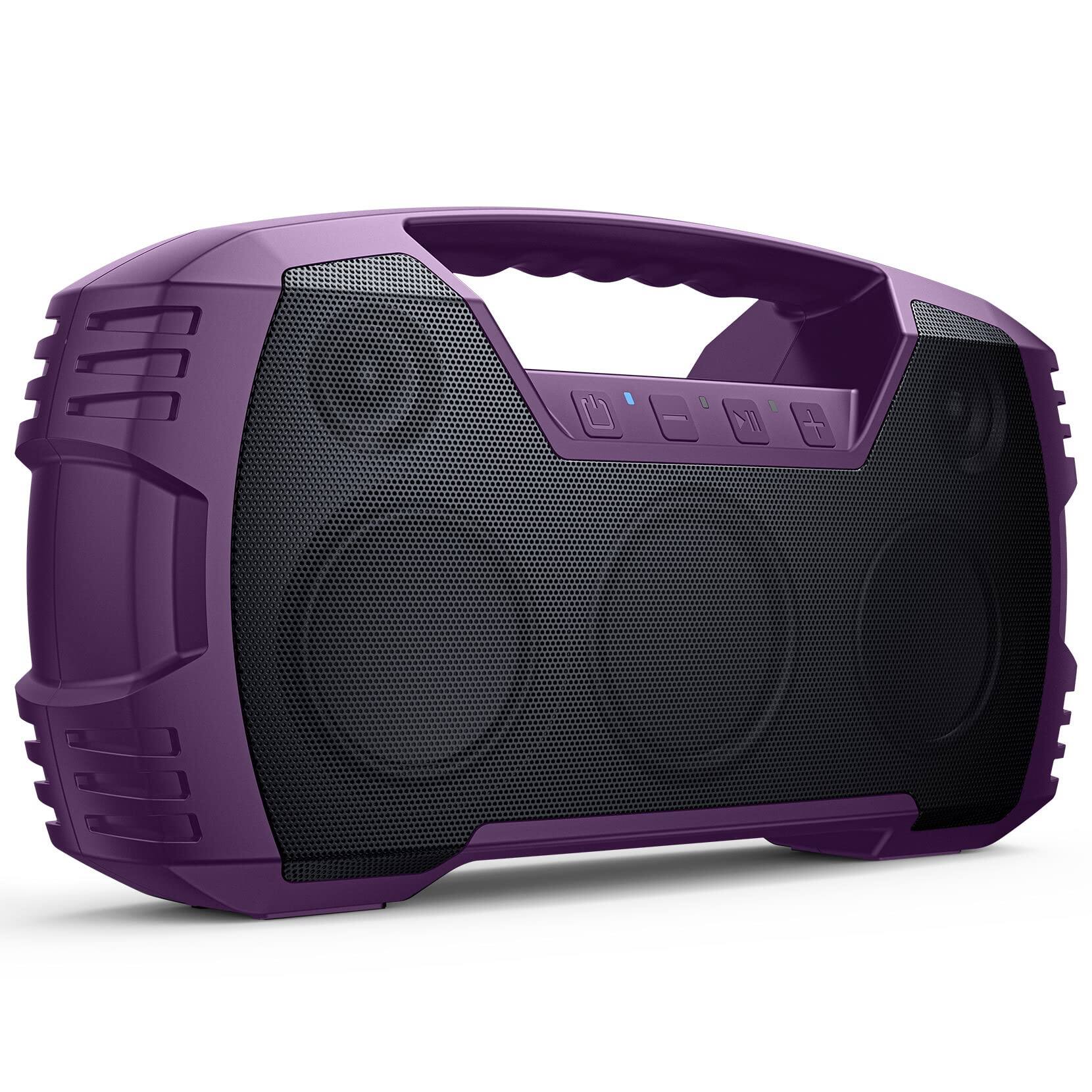 Pacoar Cade - Ipx7 Waterproof 40w(60 Peak) Portable Wireless Speakers Subwoofer Playtime Stereo Loud Sound Deep Bass Handle Ipx7 - Purple
