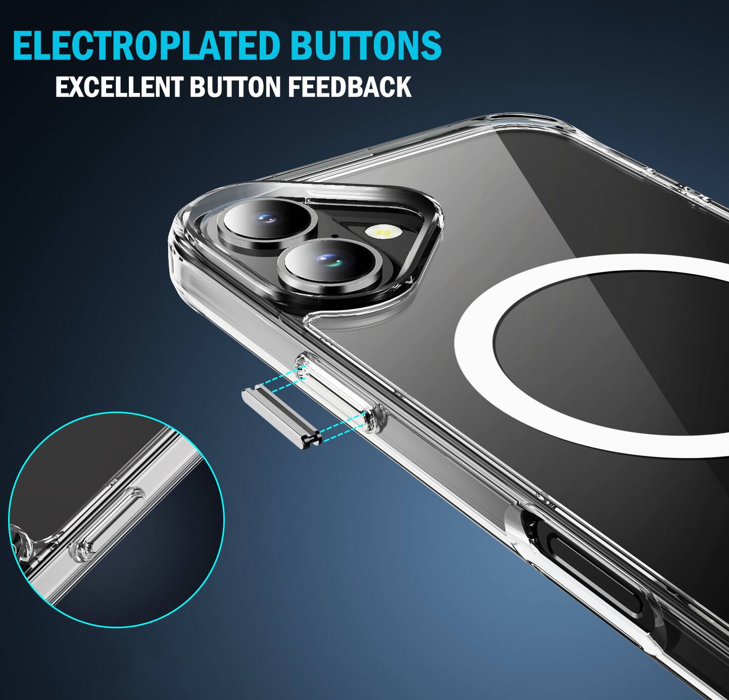 ELECTROPLATED BUTTONS  
EXCELLENT BUTTON FEEDBACK