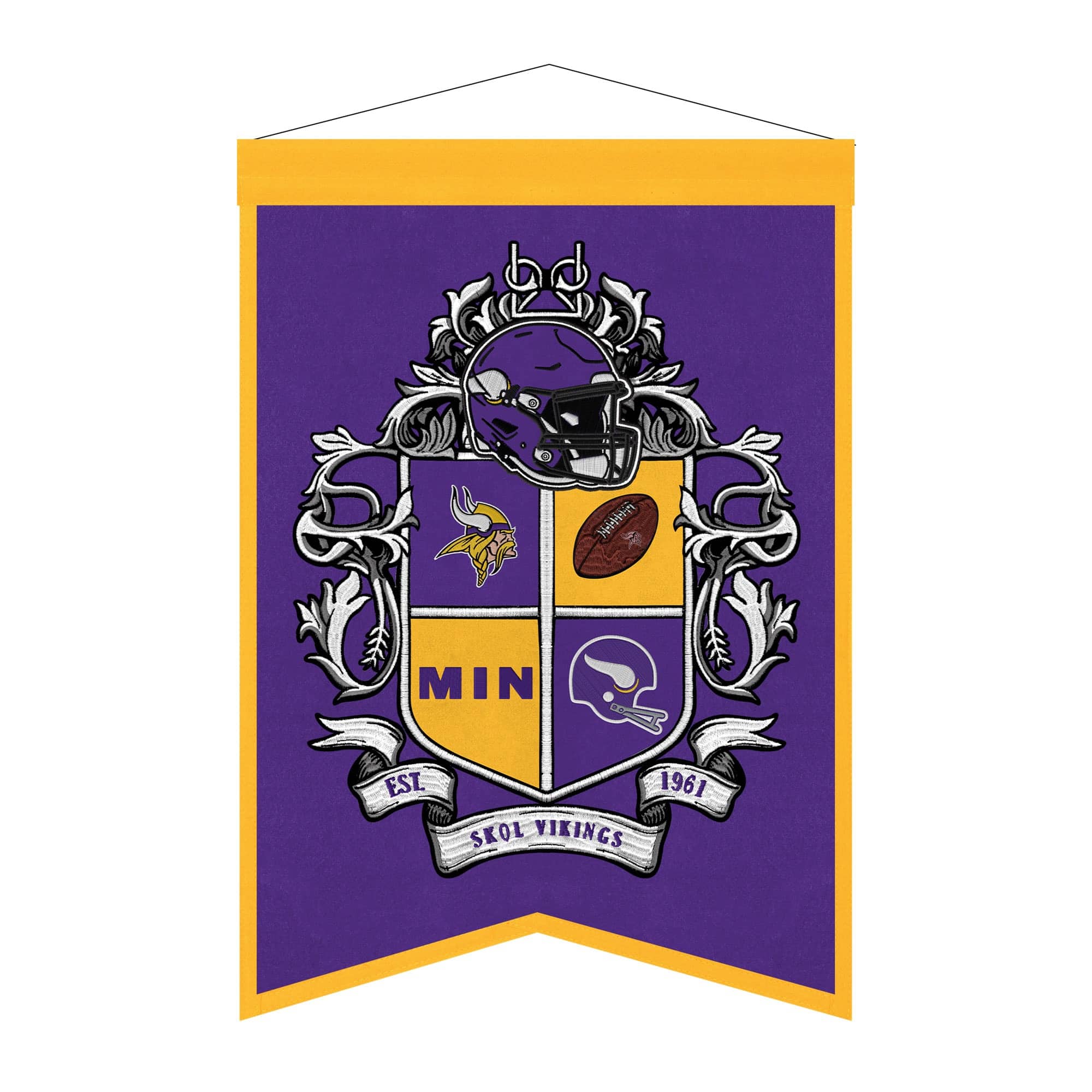 Sporticulture - Minnesota Vikings 15" x 22" Crest Banner - Multicolor