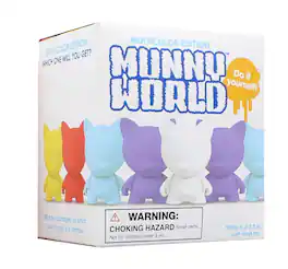 Kidrobot - Munny Wolrd Trikky 2.5" Blind Box DIY Figure, One Random - Multi-Color
