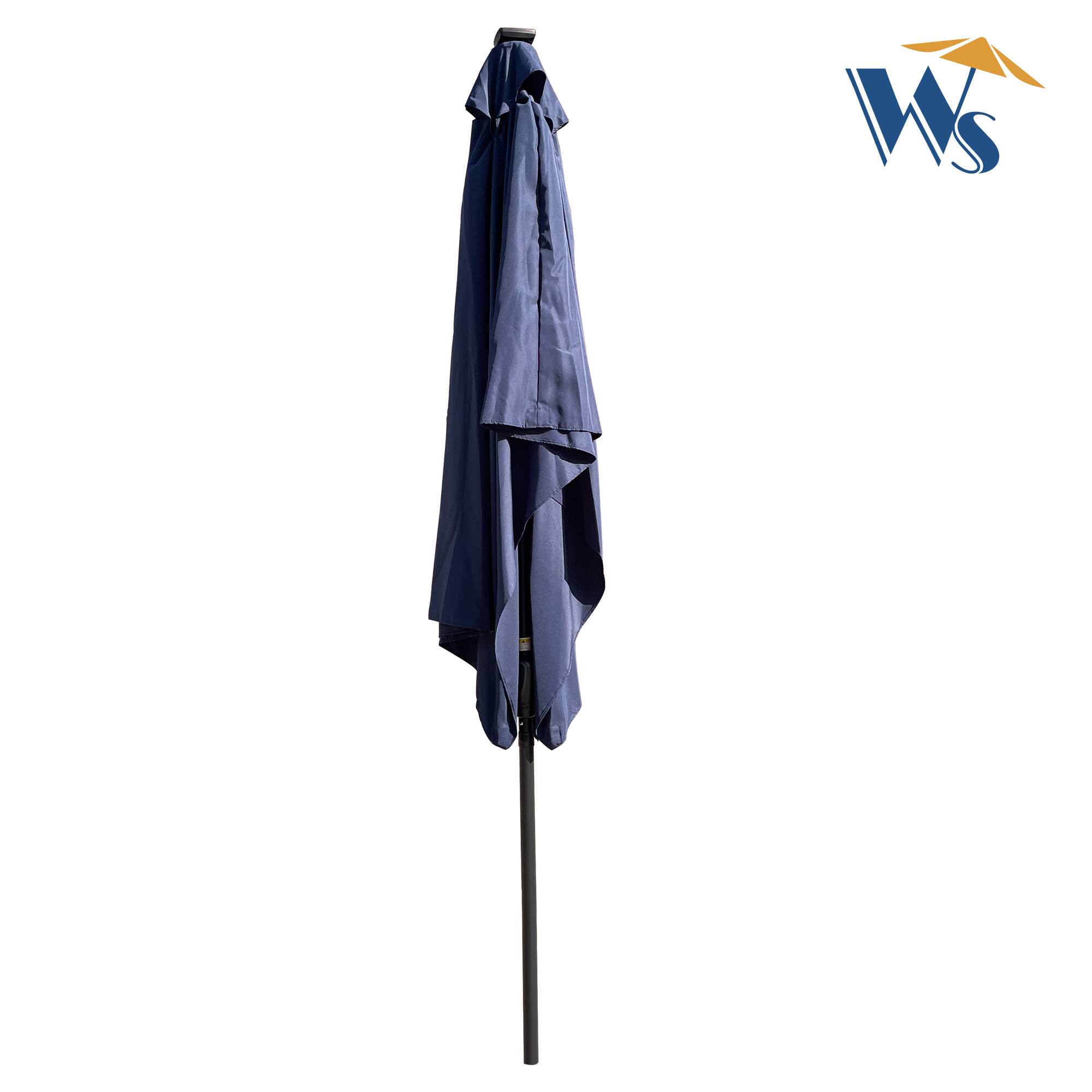 Alt View 1. Loheer - Loheer 10x6.5 Rectangular Patio Umbrella Solar LED Lighted Outdoor Umbrella with Crank Push Button Tilt.