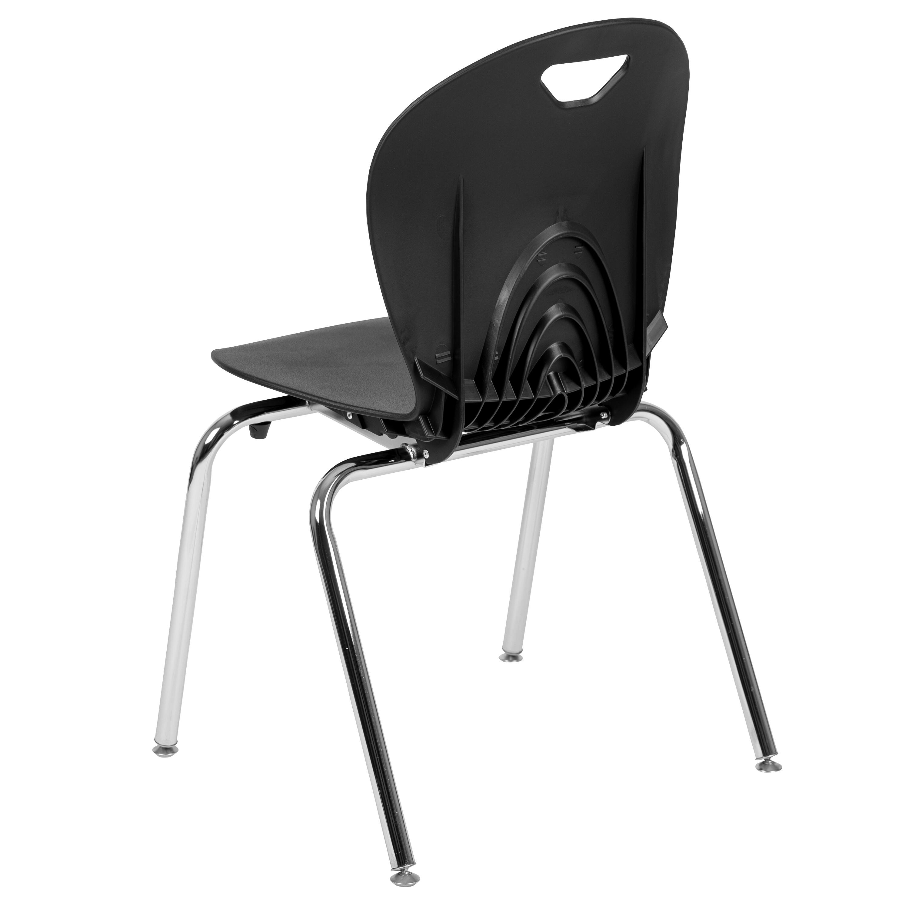 Alt View 4. Emma + Oliver - Titan Student Stack School Chair - 18-inch - Black.