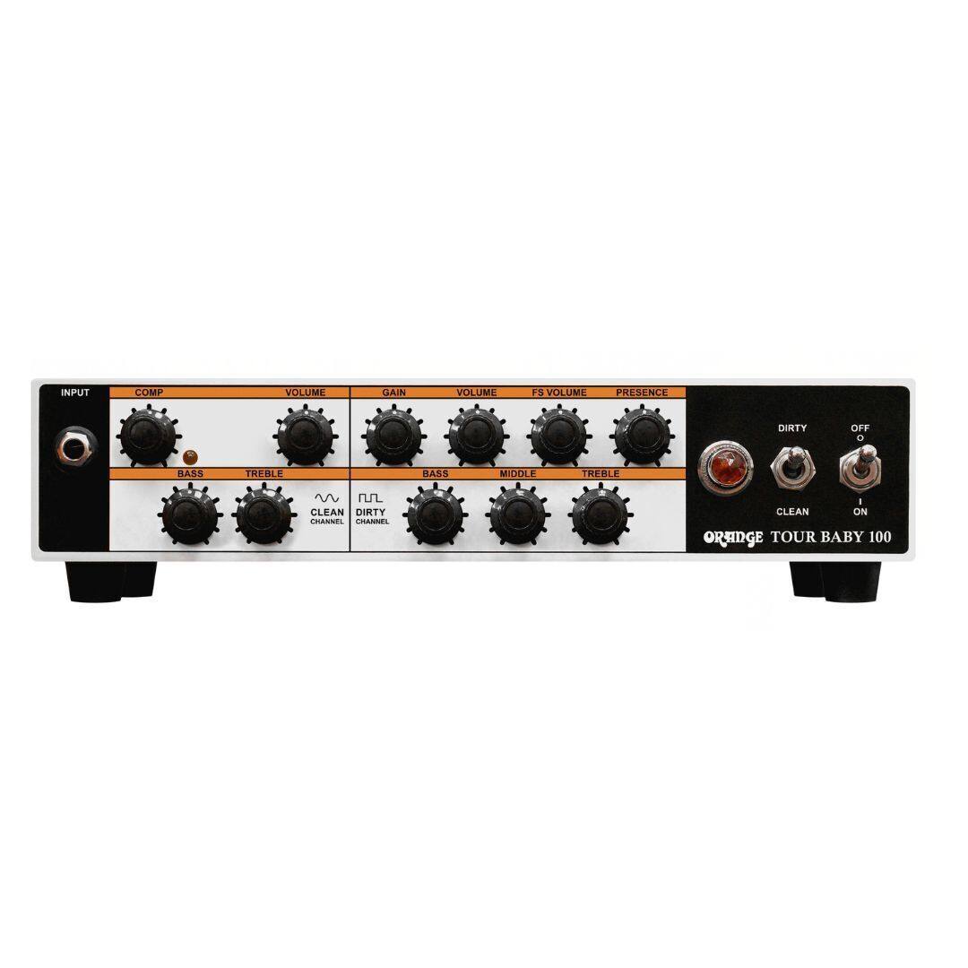 INPUT COMP VOLUME GAIN VOLUME FS VOLUME PRESENCE
BASS TREBLE BASS MIDDLE TREBLE
CLEAN CHANNEL DIRTY CHANNEL
DIRTY OFF CLEAN ON
ORANGE TOUR BABY 100