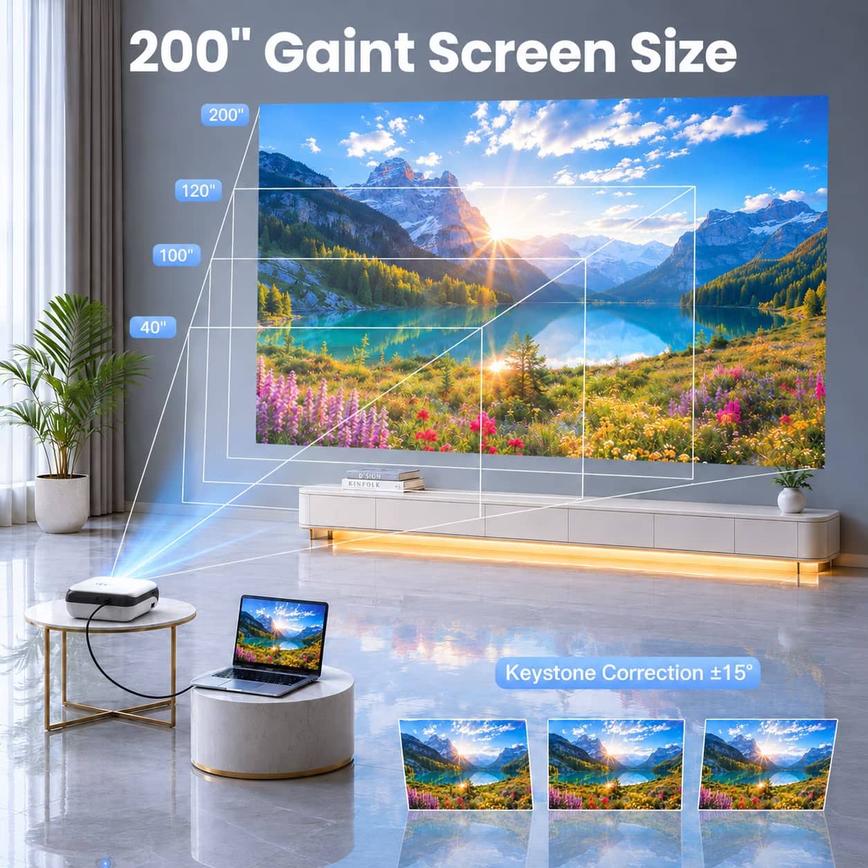 Groview Mini Home Theater Projector Native 1080P 350 ANSI WiFi