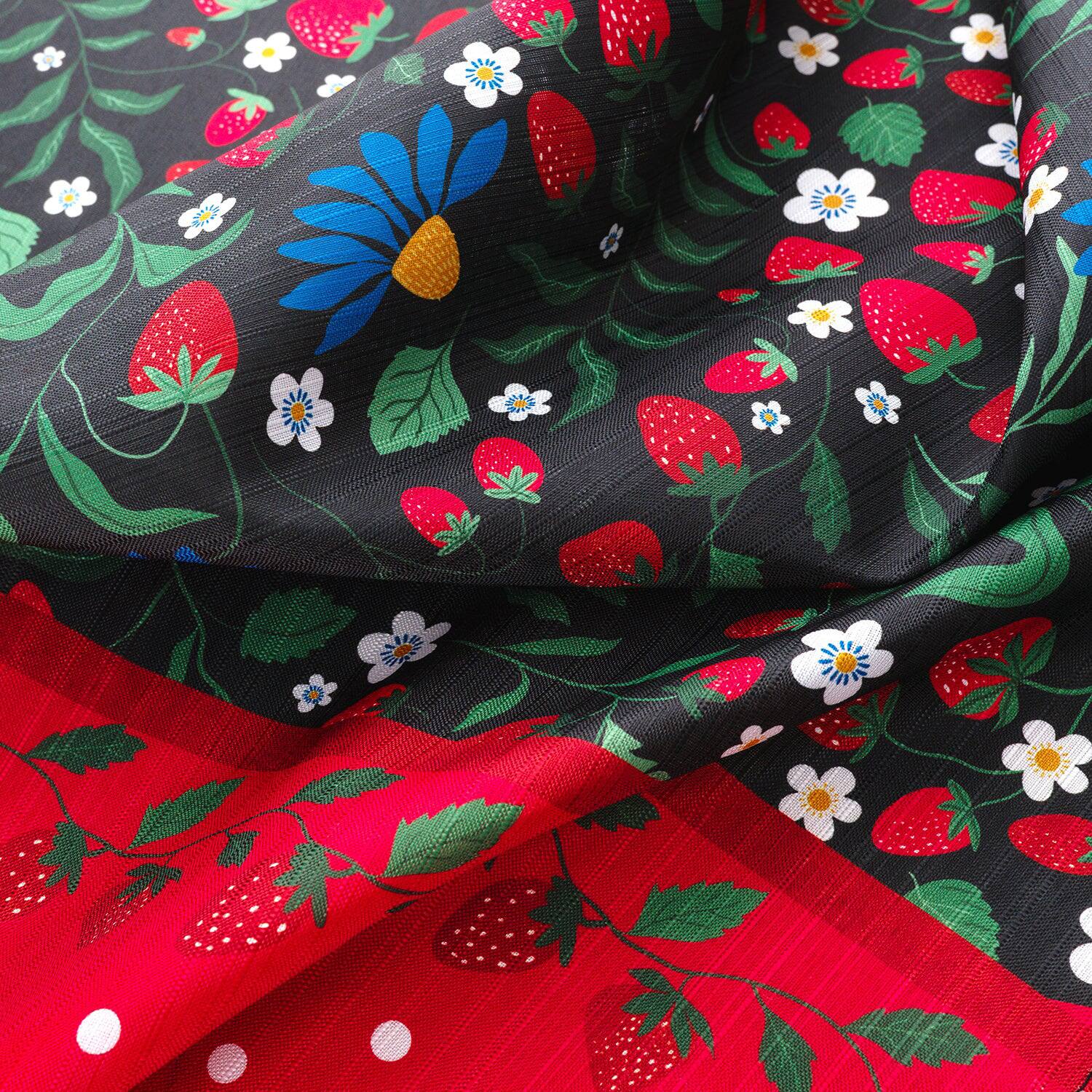 Left. RT Designers Collection - RT Designers Collection Polyester Cucina Strawberry Fields Kitchen Curtains Valance & Tiers Set 52" x 18" Muticolor - Multicolor.