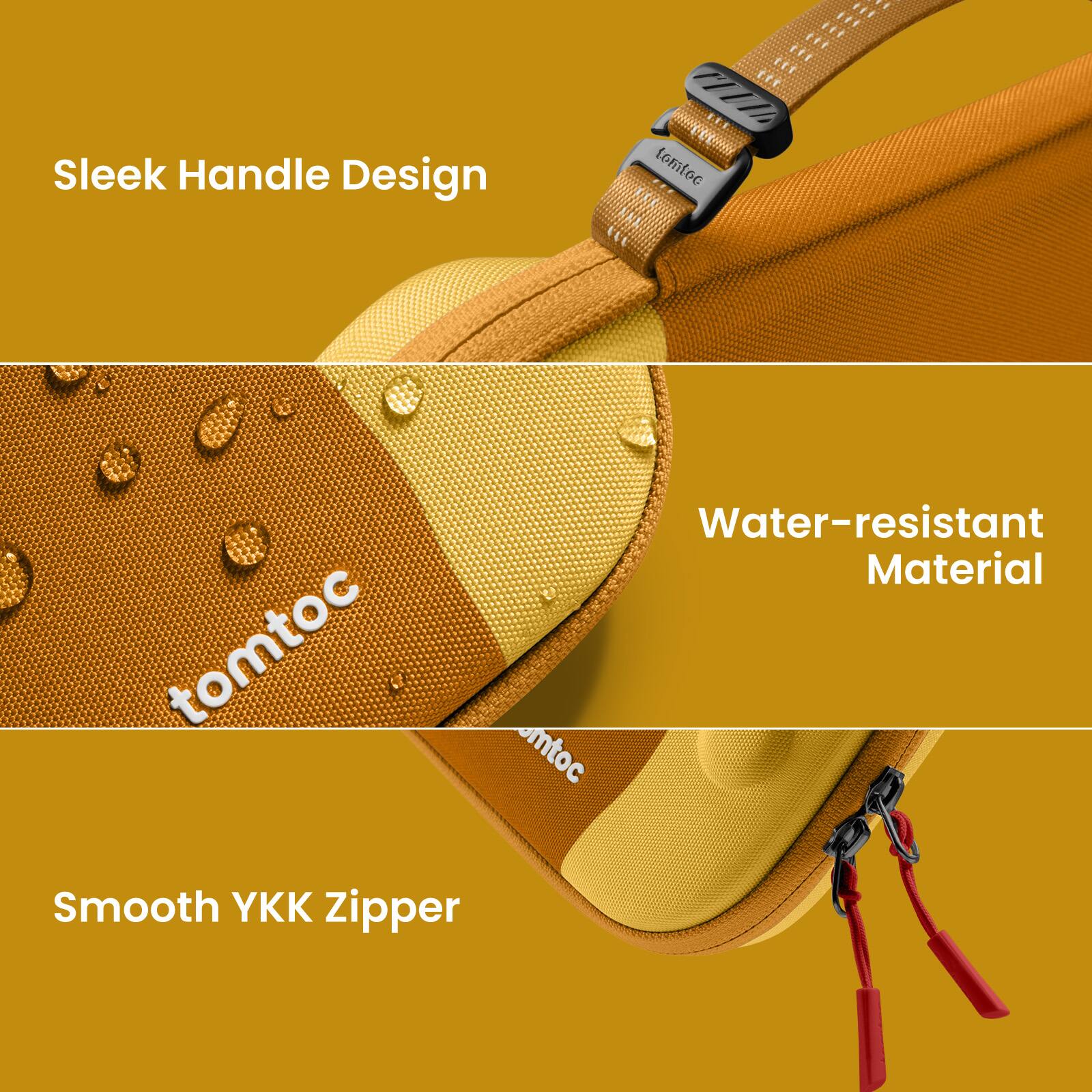 Sleek Handle Design

Water-resistant Material

Smooth YKK Zipper