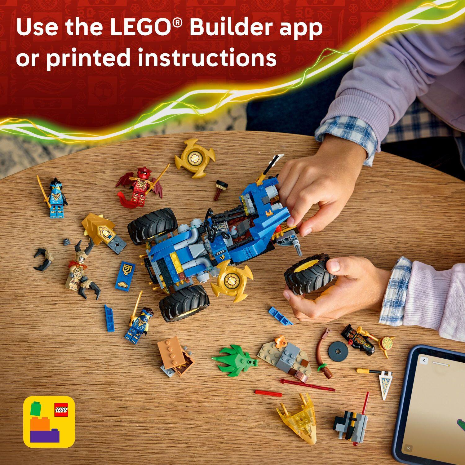 Use the LEGO® Builder app or printed instructions