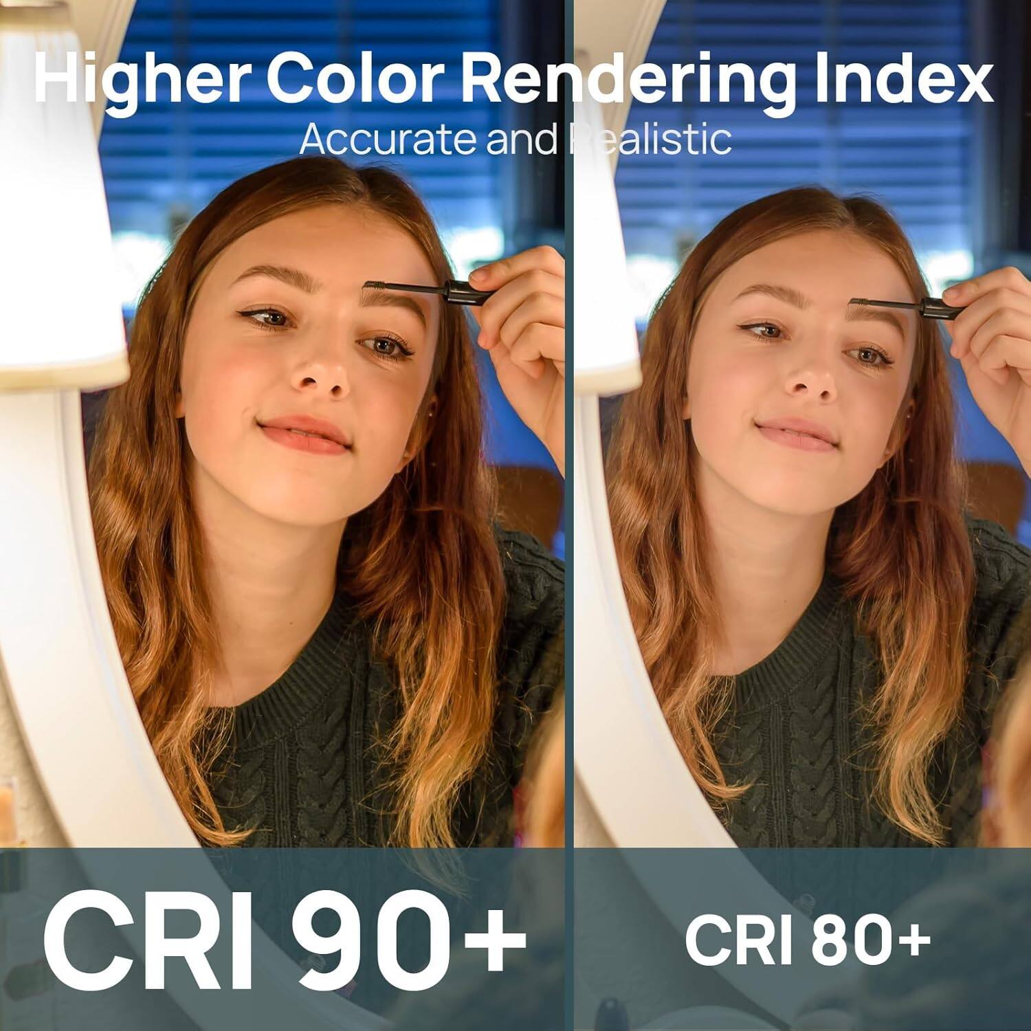 Higher Color Rendering Index  
Accurate and Realistic  

CRI 90+  
CRI 80+