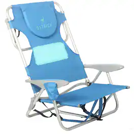 Ostrich - Ladies Comfort Backpacker, Outdoor Beach Pool Reclining Chair - Blue