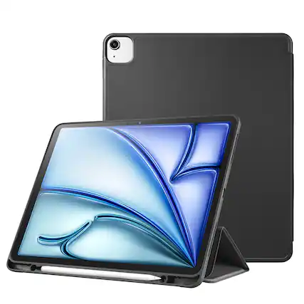 Front. Vena - For Apple iPad Air 11 Inch Case, iPad Air M3 11 Inch Case (2025), Slim Trifold Stand, iPad 10.9 Cover (2020/2022), Black - Black.