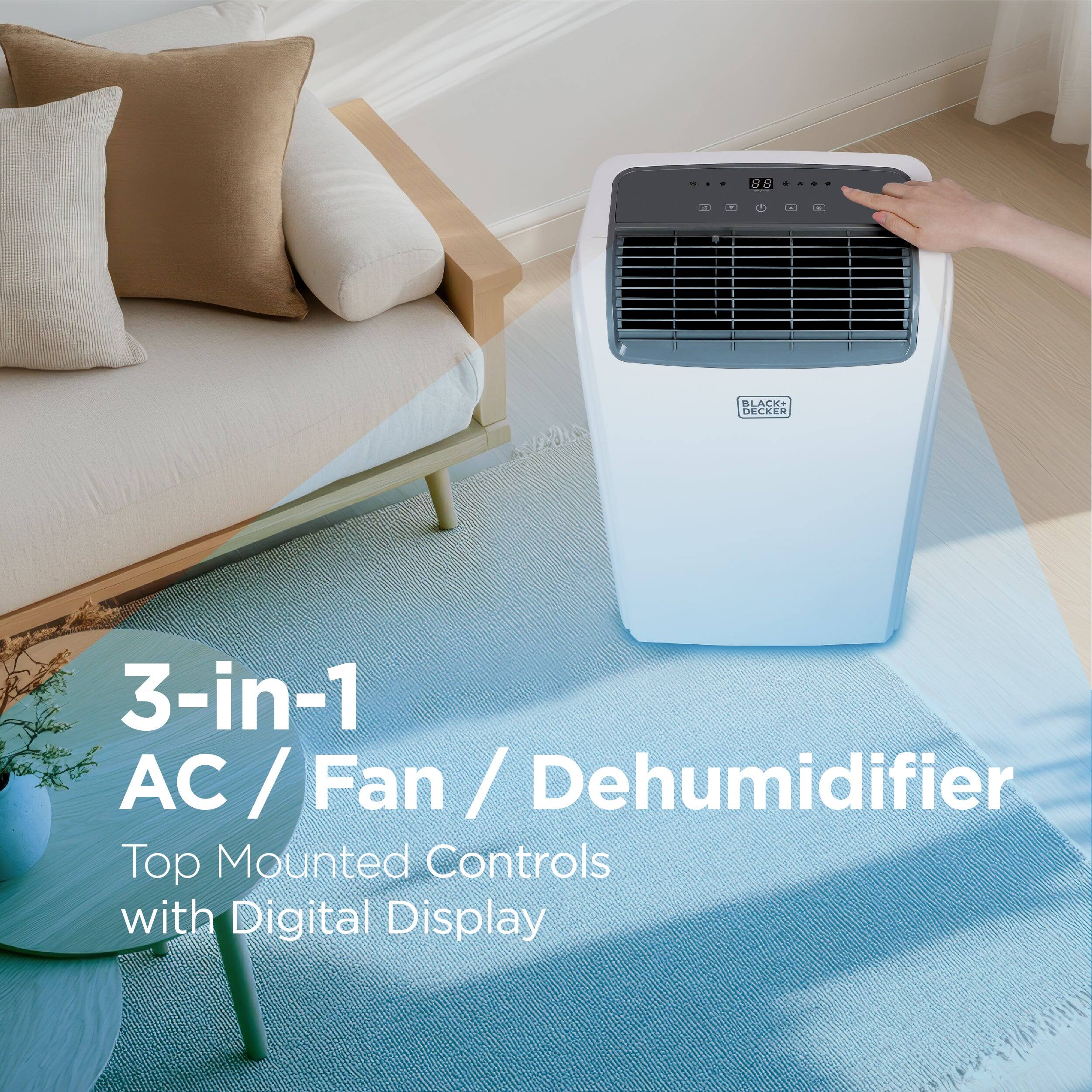 00 8 M2u BLAKI DECKER 3-in-1 AC / Fan / Dehumidifier Top Mounted Controls with Digital Display