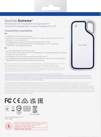 SANDISK Extreme Game Drive for PlayStation5 2TB External USB Type SANDISK Extreme Game Drive for PlayStation5 2TB External USB Type