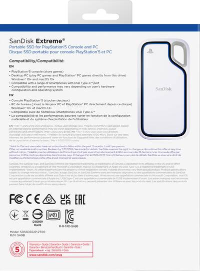 SanDisk Extreme Portable SSD für PlayStation 5 und PC SanDisk Extreme Portable SSD für PlayStation 5 und PC