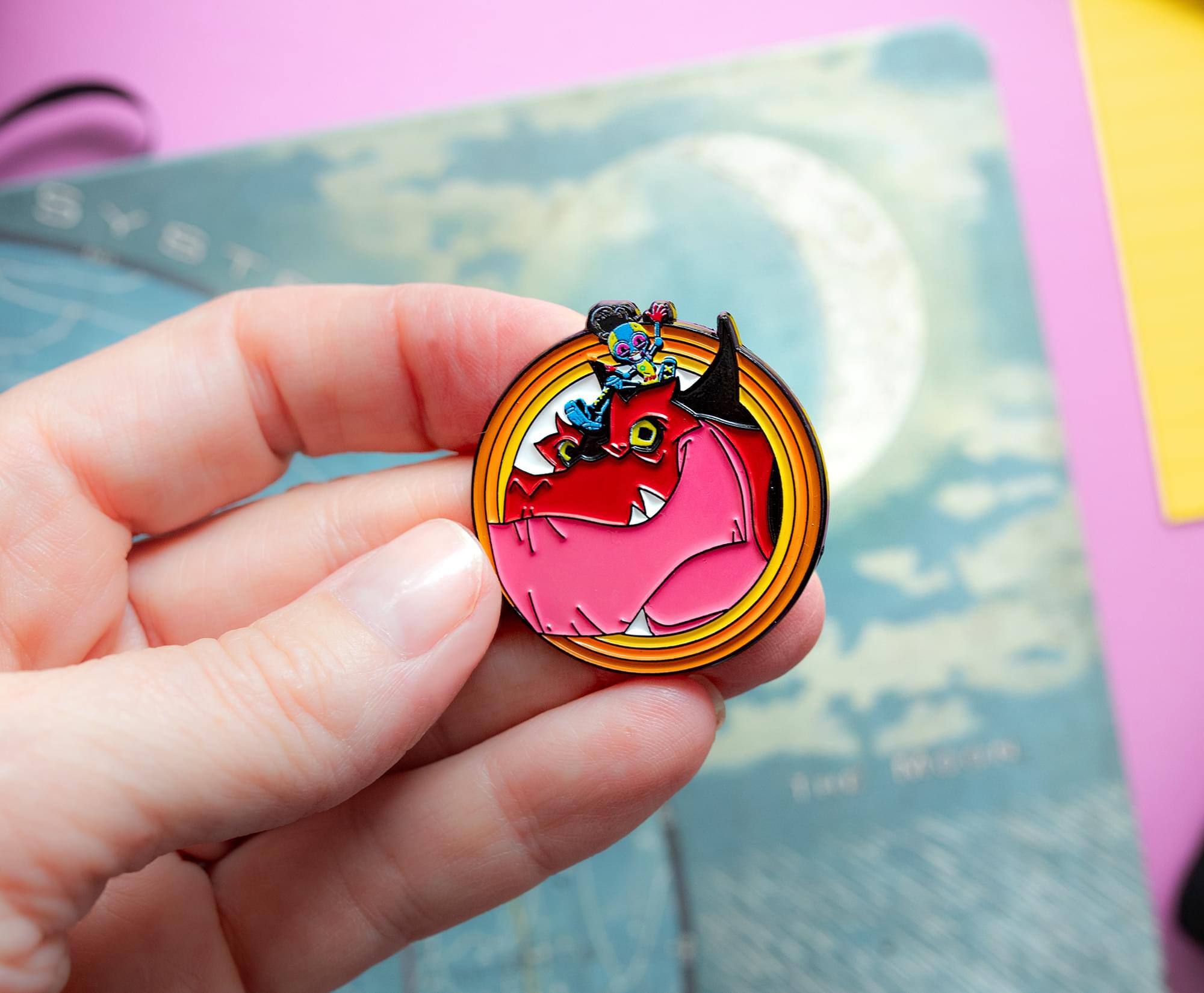 Alt View 10. SalesOne LLC - Marvel Moon Girl and Devil Dinosaur Enamel Pin | Toynk Exclusive - Red.