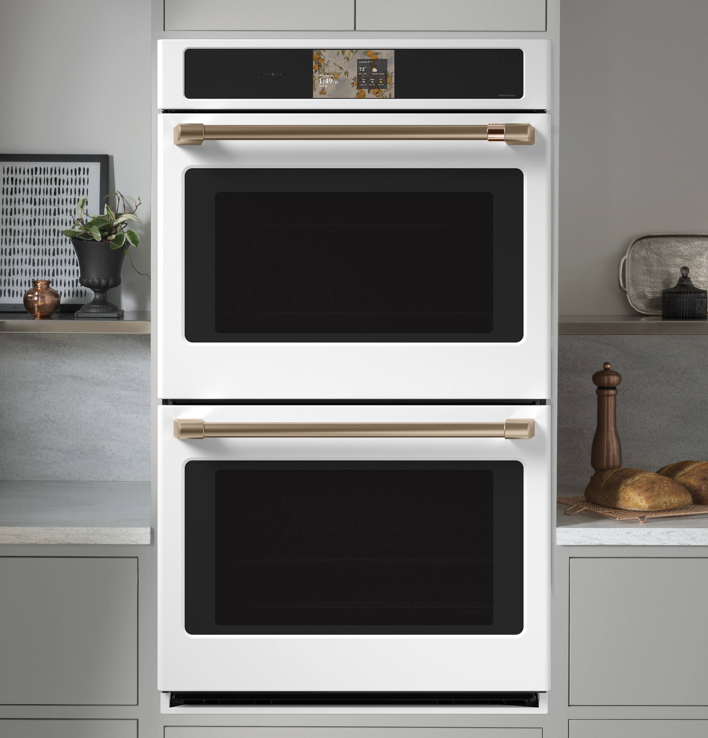 Alt View 17. Café - 30" Smart Built-In Double Electric Convection Wall Oven with Air Fry and Precision Cooking Modes - Matte White.