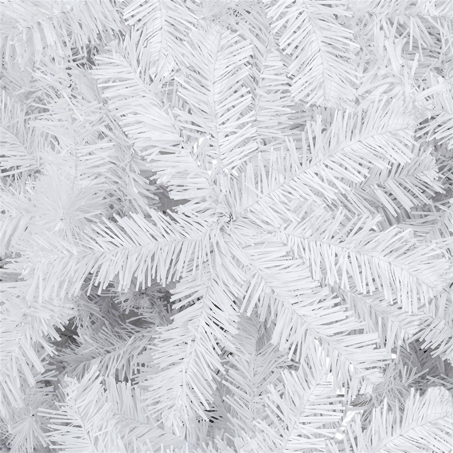 Alt View 1. Pefilos - 8ft Tall LED Flocked Tied Light Christmas Tree, Festive Lighting with Realistic Look and Warm Glow, Durable Construction - White.