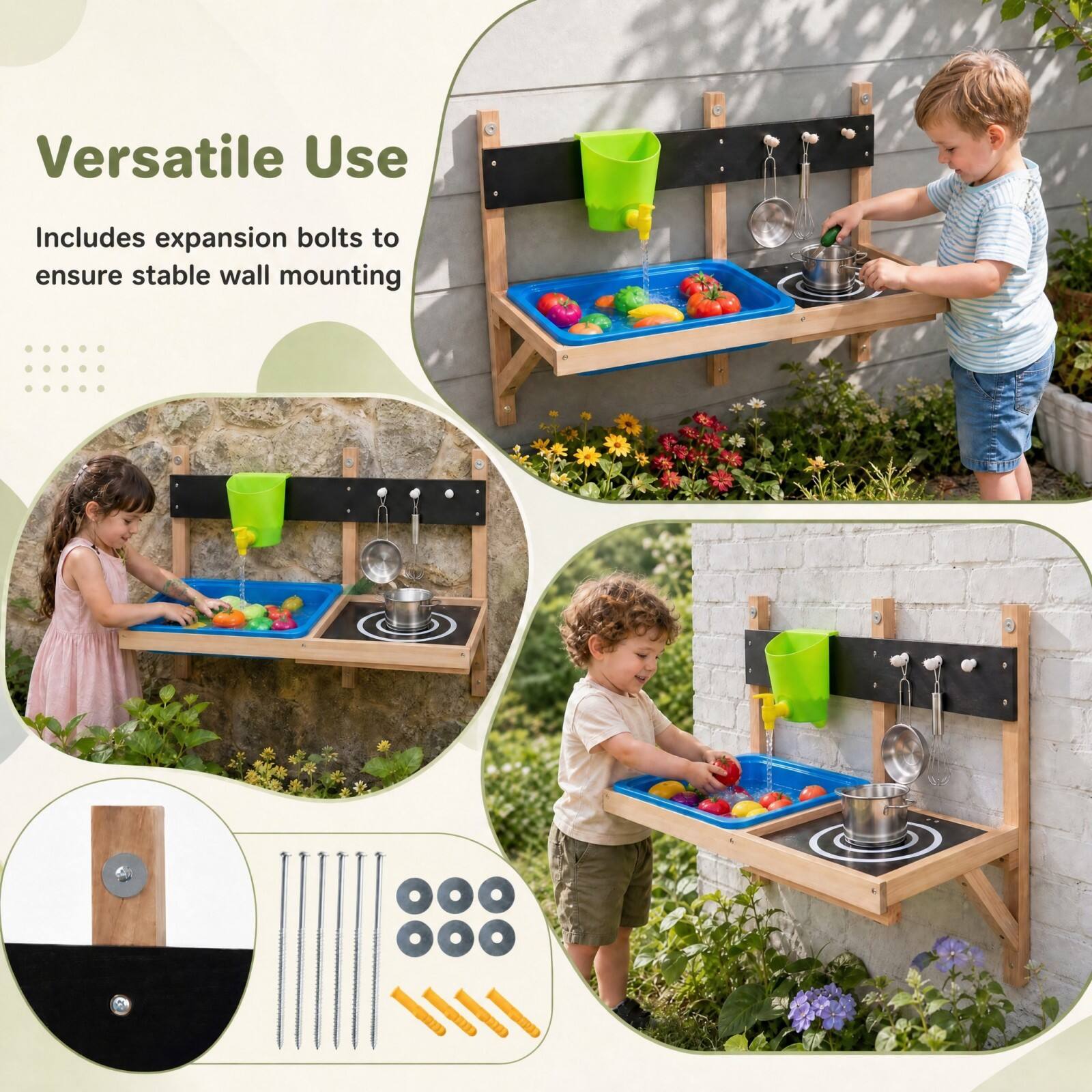 Versatile Use  
- Includes expansion bolts to ensure stable wall mounting