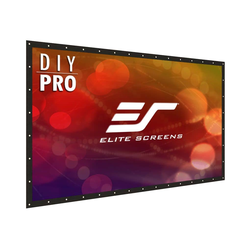 Elite Screens - DIY Pro, 220" D,16:9,Front/Rear Projector Screen w/Grommets, Black Borders, Ropes, Carry Pouch DIY220H1-DUAL - Off-white
