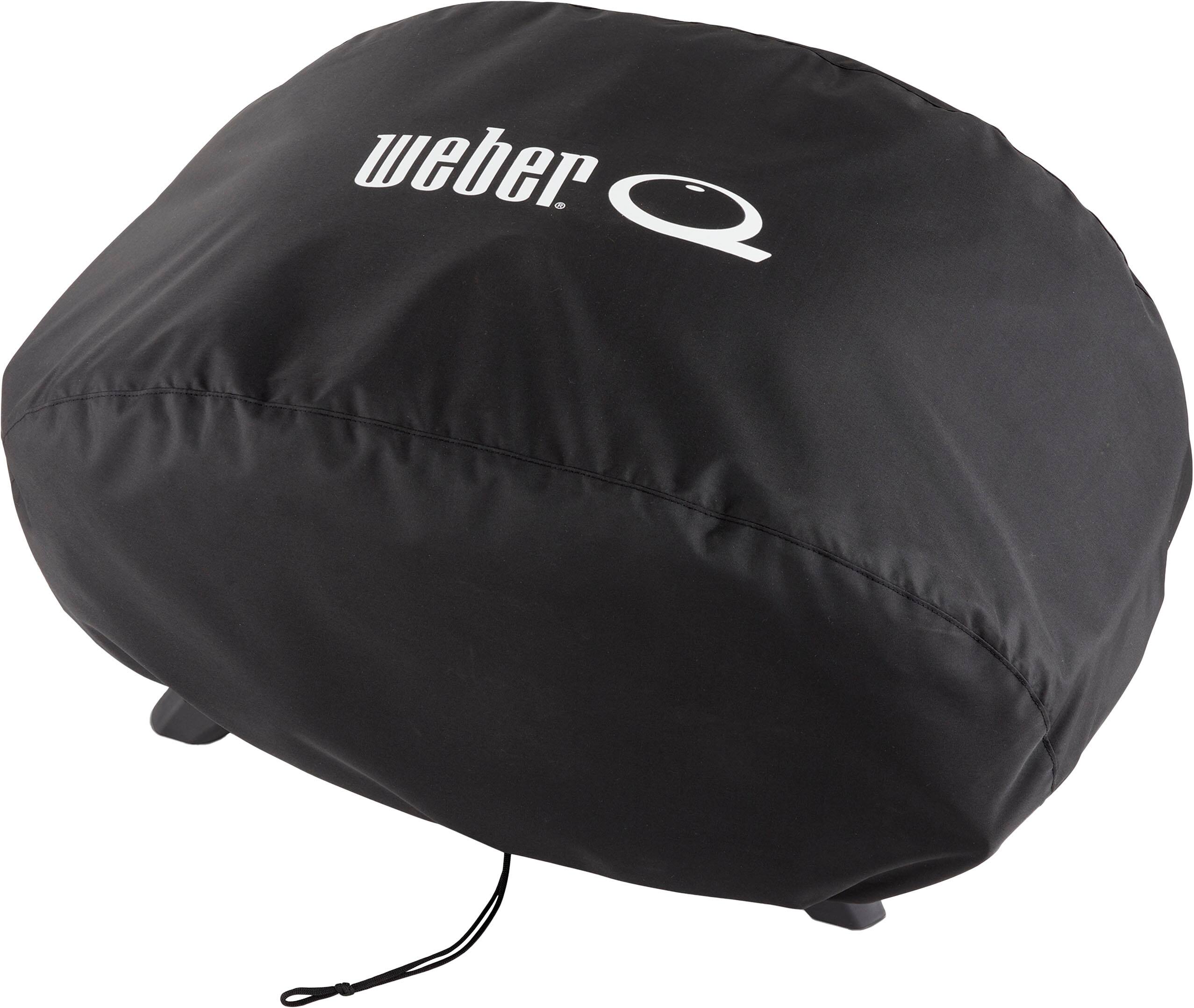 Left. Weber - Premium Bonnet Cover For Q 2800N+ Gas Grill - Black.