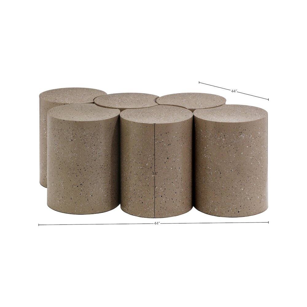 Alt View 3. Meridian Furniture - Dimple Taupe Coffee Table - Grey.