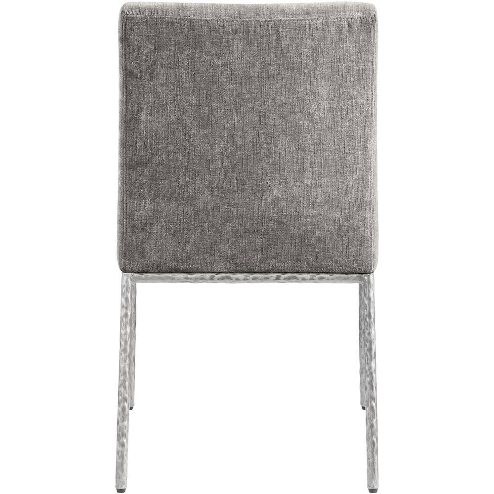 Alt View 4. Meridian Furniture - Reeves Grey Chenille Fabric Upholstered Dining Side Chair, Set of 2 - Silver.