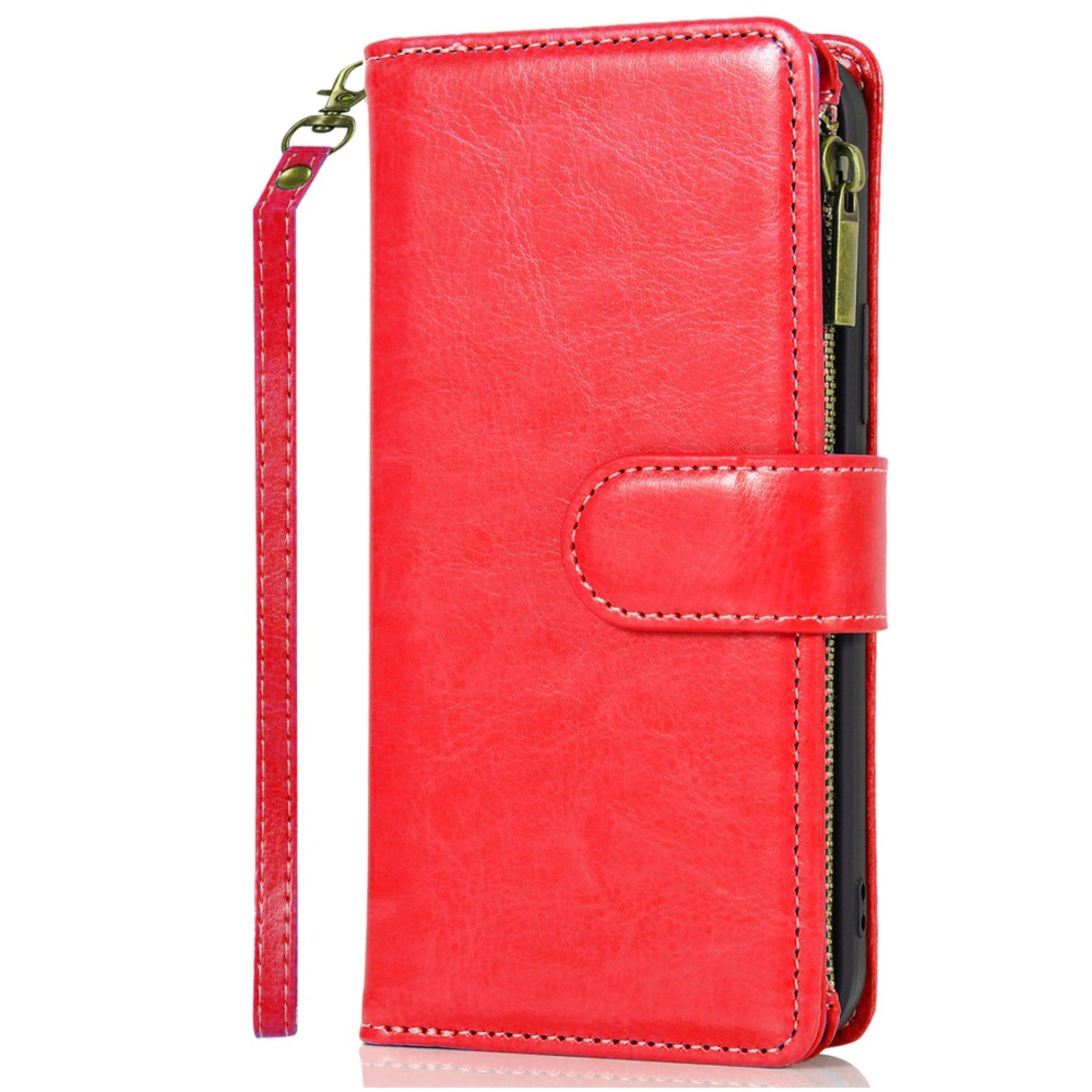 Angle. Kitcheniva - Luxury Wallet Zipper Holder Case With Tempered Glass For Moto G Stylus 2026/2025 Hot Pink - Hot Pink.
