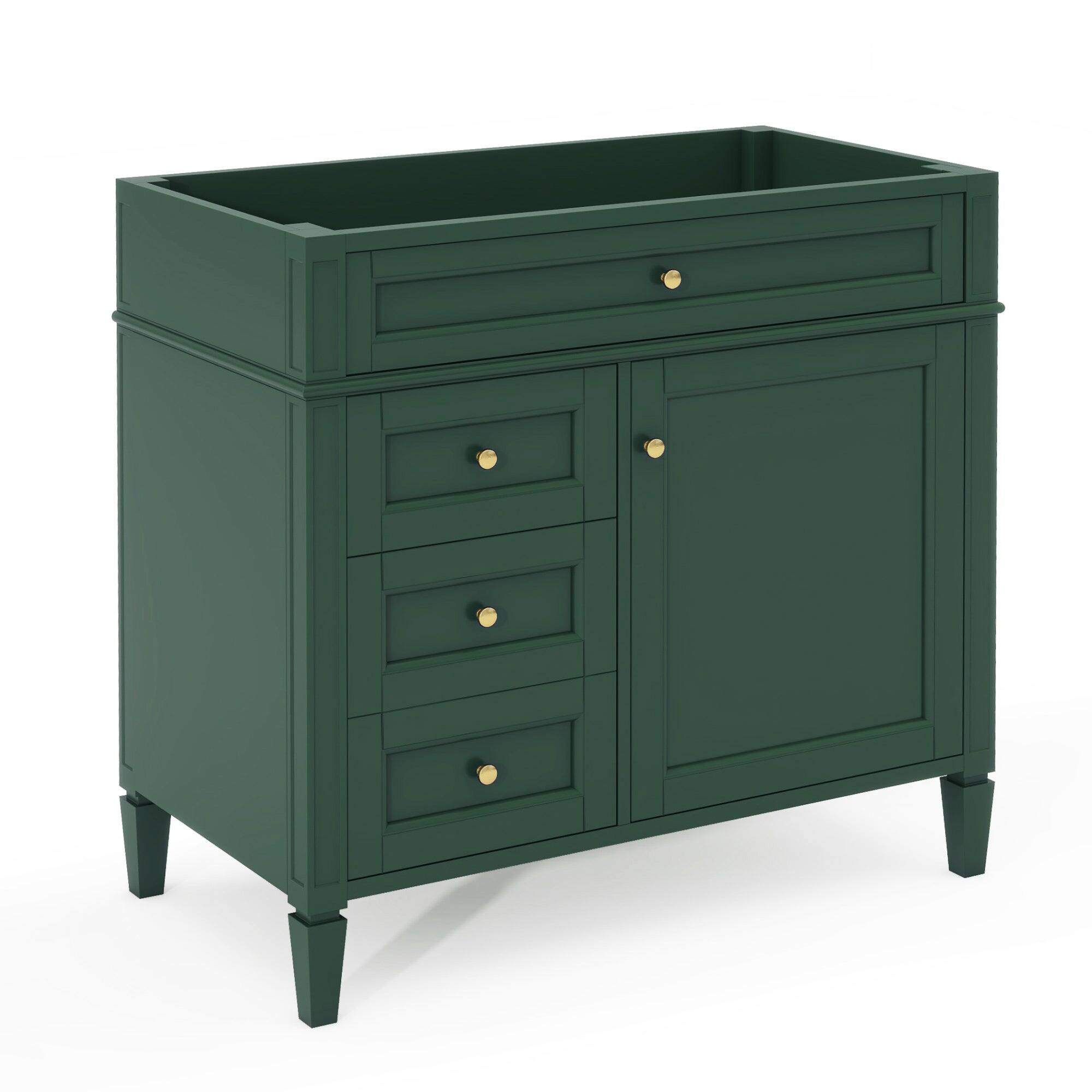 Alt View 4. Boyel Living - 36 Inch Modern Bathroom Vanity Cabinet Without Sink Solid Wood Frame Green - Green.