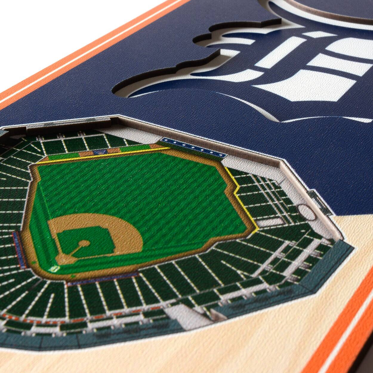 Alt View 1. YouTheFan - Detroit Tigers 6'' x 19'' 3D StadiumView Banner - Multicolor.